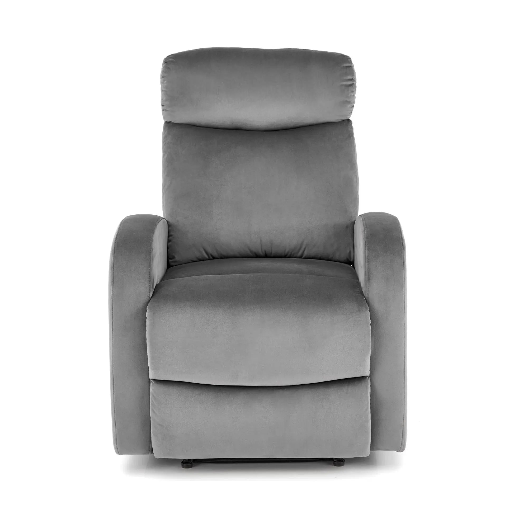 Fotoliu rabatabil WONDER, gri/negru, stofa catifelata/metal, 75x95/140x90/98 cm