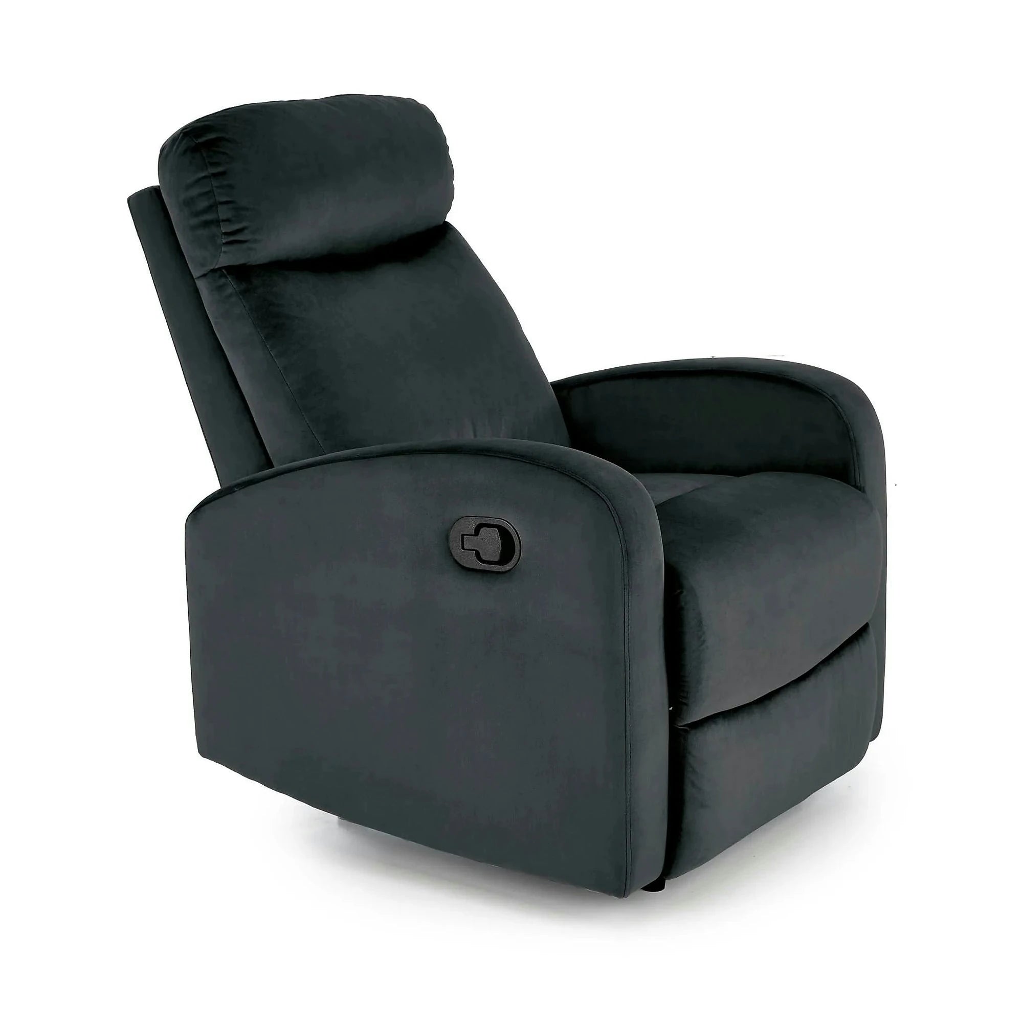 Fotoliu rabatabil WONDER, stofa catifelata negru - Bluvel 19, 75x95/140x90/98 cm