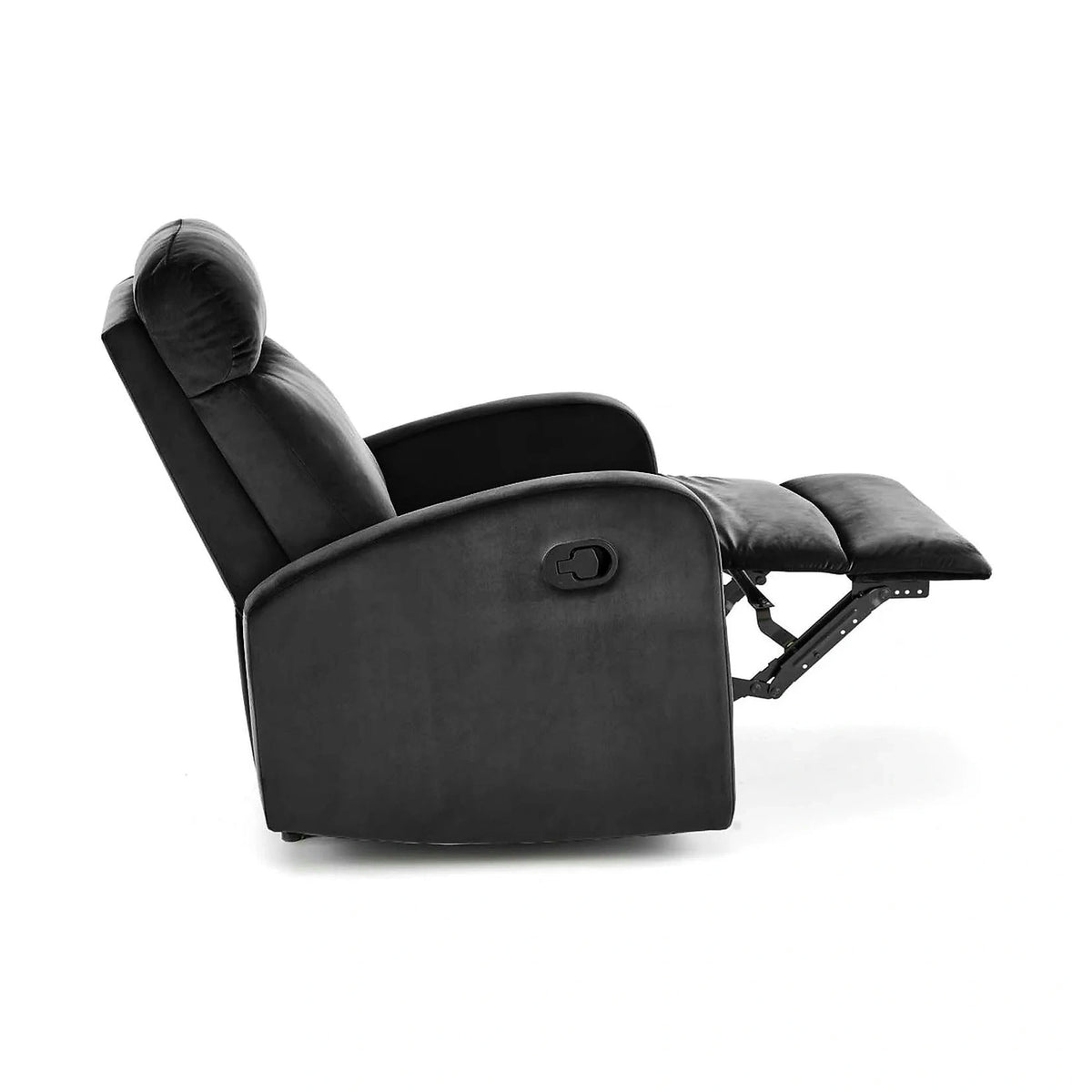 Fotoliu rabatabil WONDER, stofa catifelata negru - Bluvel 19, 75x95/140x90/98 cm