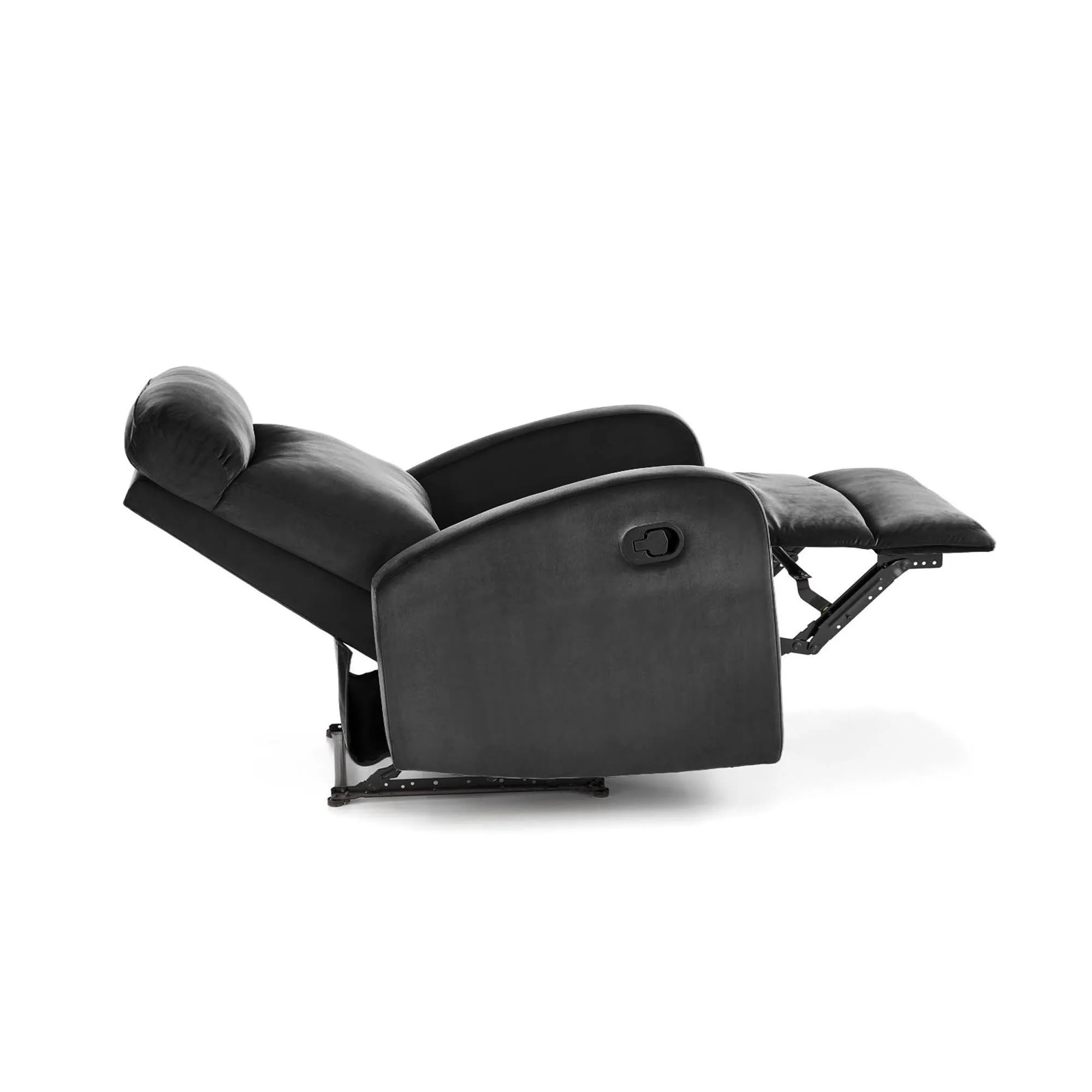 Fotoliu rabatabil WONDER, stofa catifelata negru - Bluvel 19, 75x95/140x90/98 cm