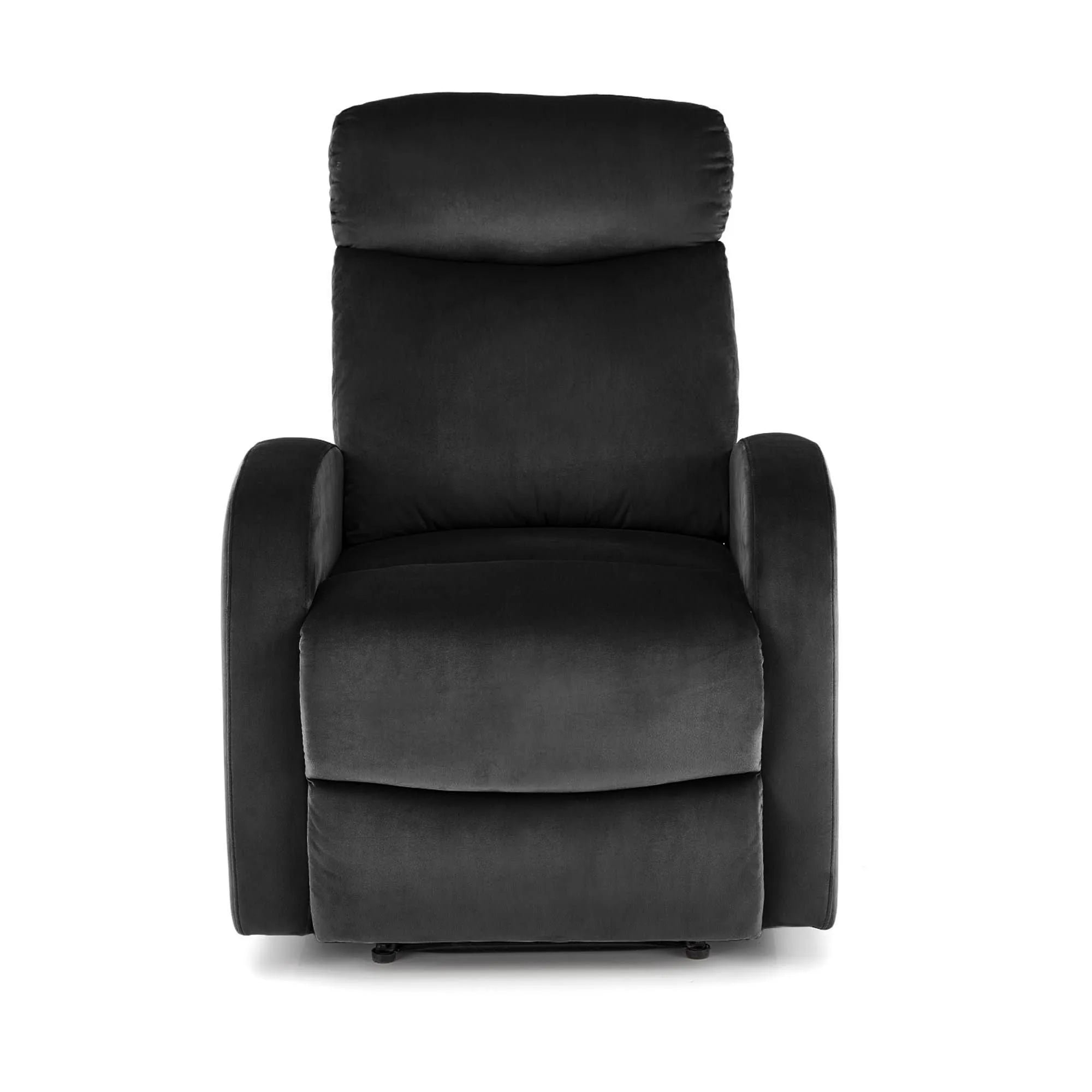 Fotoliu rabatabil WONDER, stofa catifelata negru - Bluvel 19, 75x95/140x90/98 cm