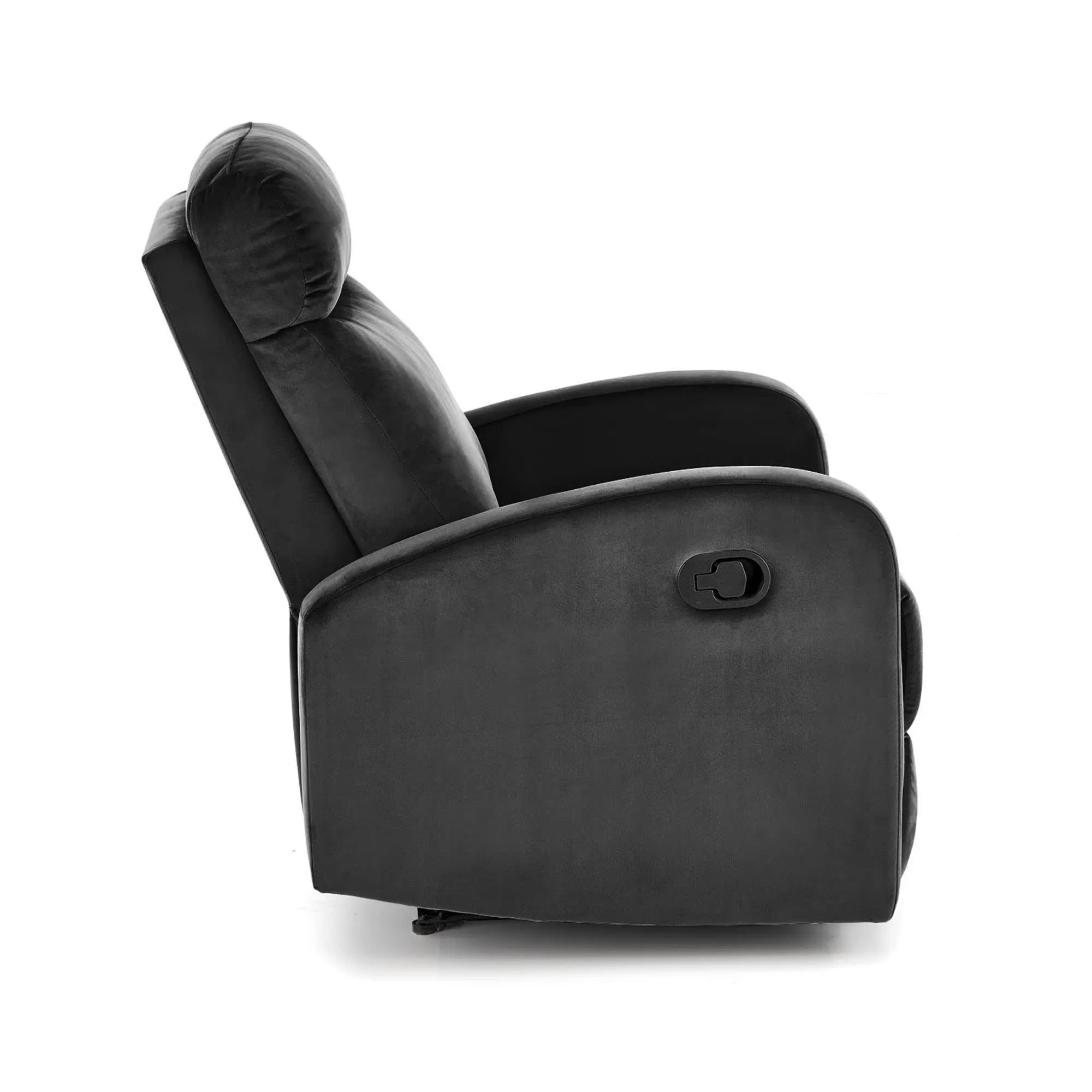Fotoliu rabatabil WONDER, stofa catifelata negru - Bluvel 19, 75x95/140x90/98 cm