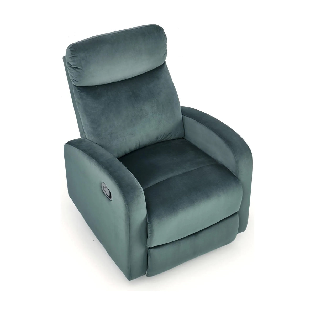 Fotoliu rabatabil WONDER, verde inchis/negru, stofa catifelata/metal, 75x95/140x90/98 cm