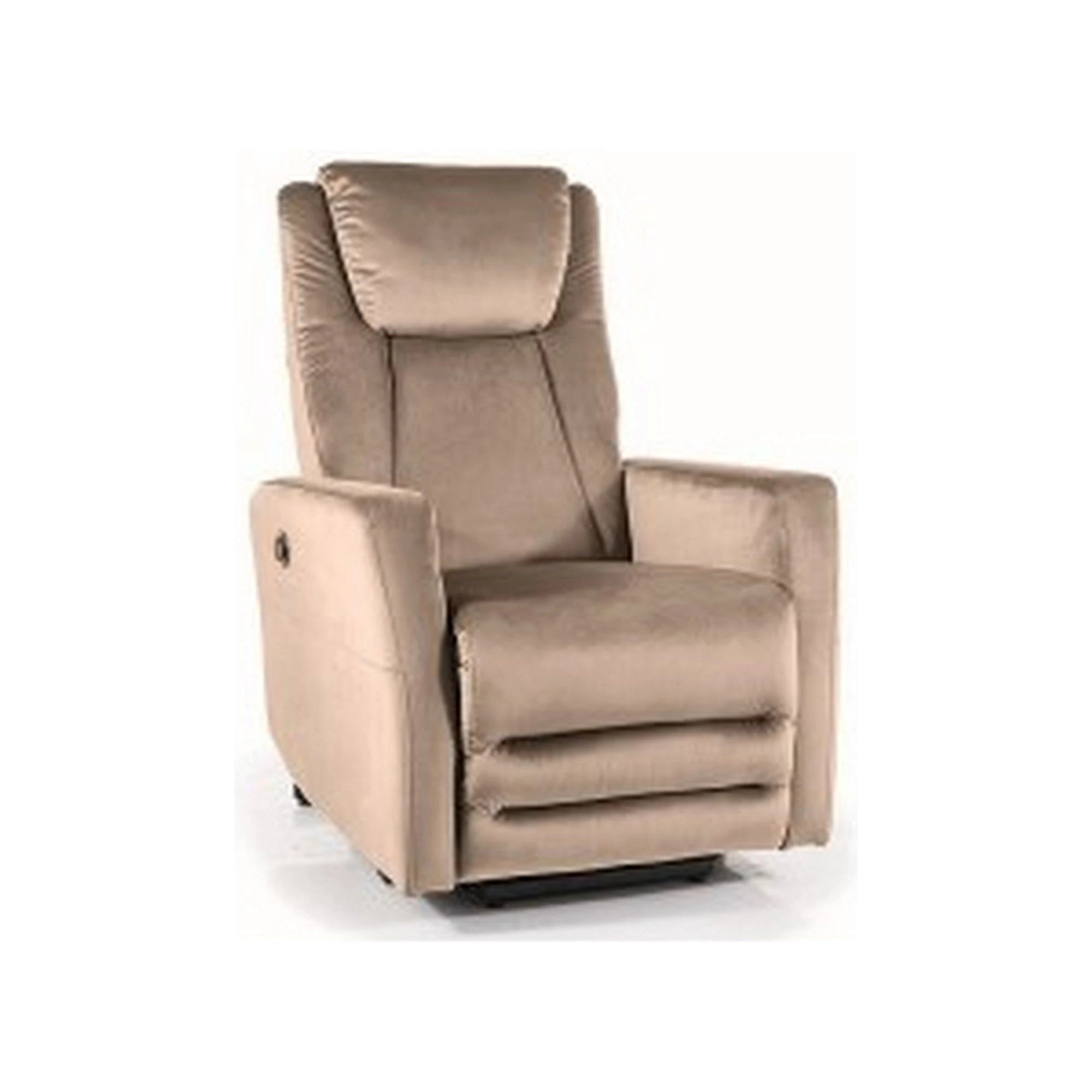 Fotoliu recliner ADONIS, stofa catifelata, bej inchis - Bluvel 40, 77x96/162x107 cm