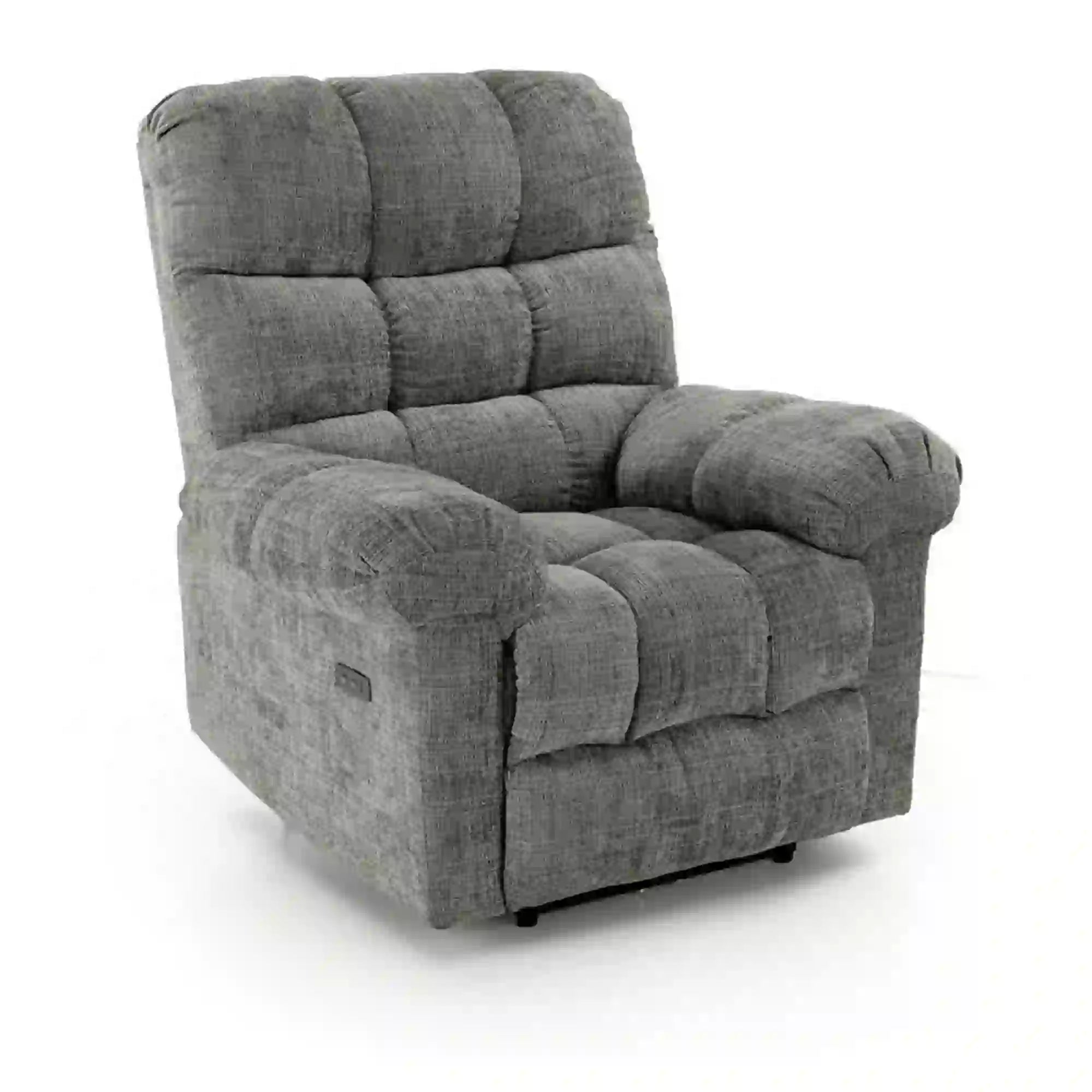 Fotoliu recliner AMORE, gri, stofa, 105x100x86 cm