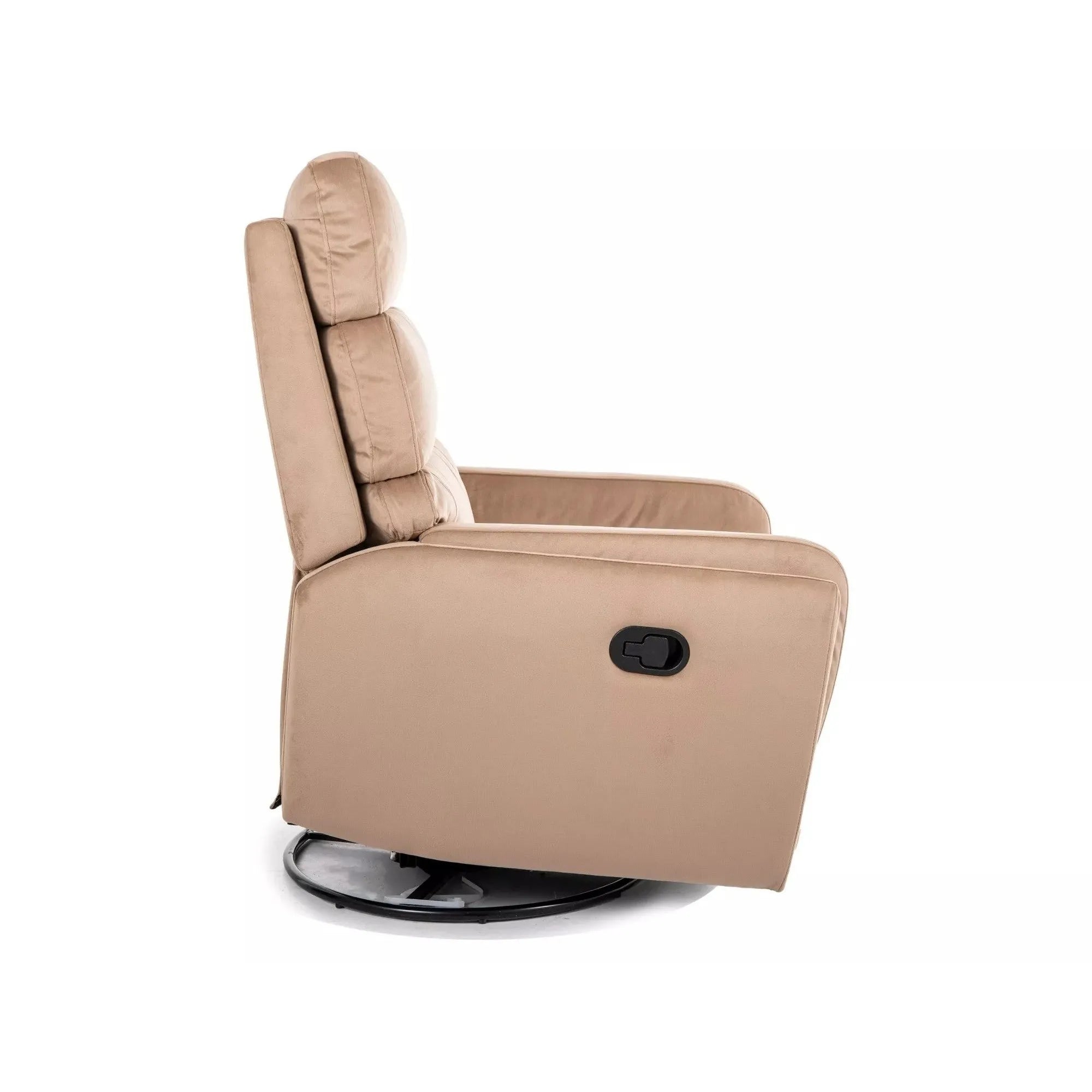 Fotoliu recliner ARGOS, stofa catifelata bej - Bluvel 28, 78x84/162x107 cm