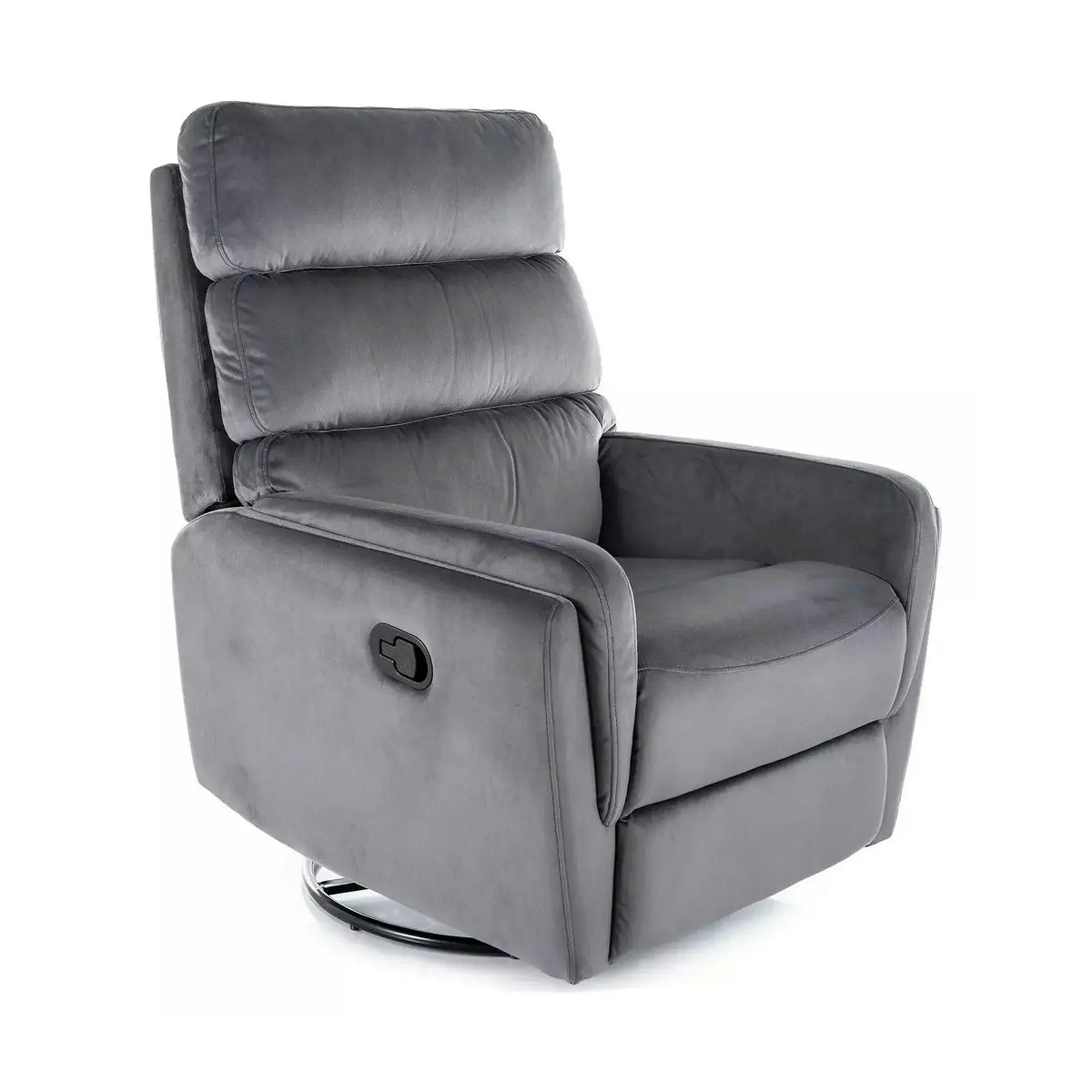 Fotoliu recliner ARGOS, stofa catifelata gri - Bluvel 14, 78x84/162x107 cm