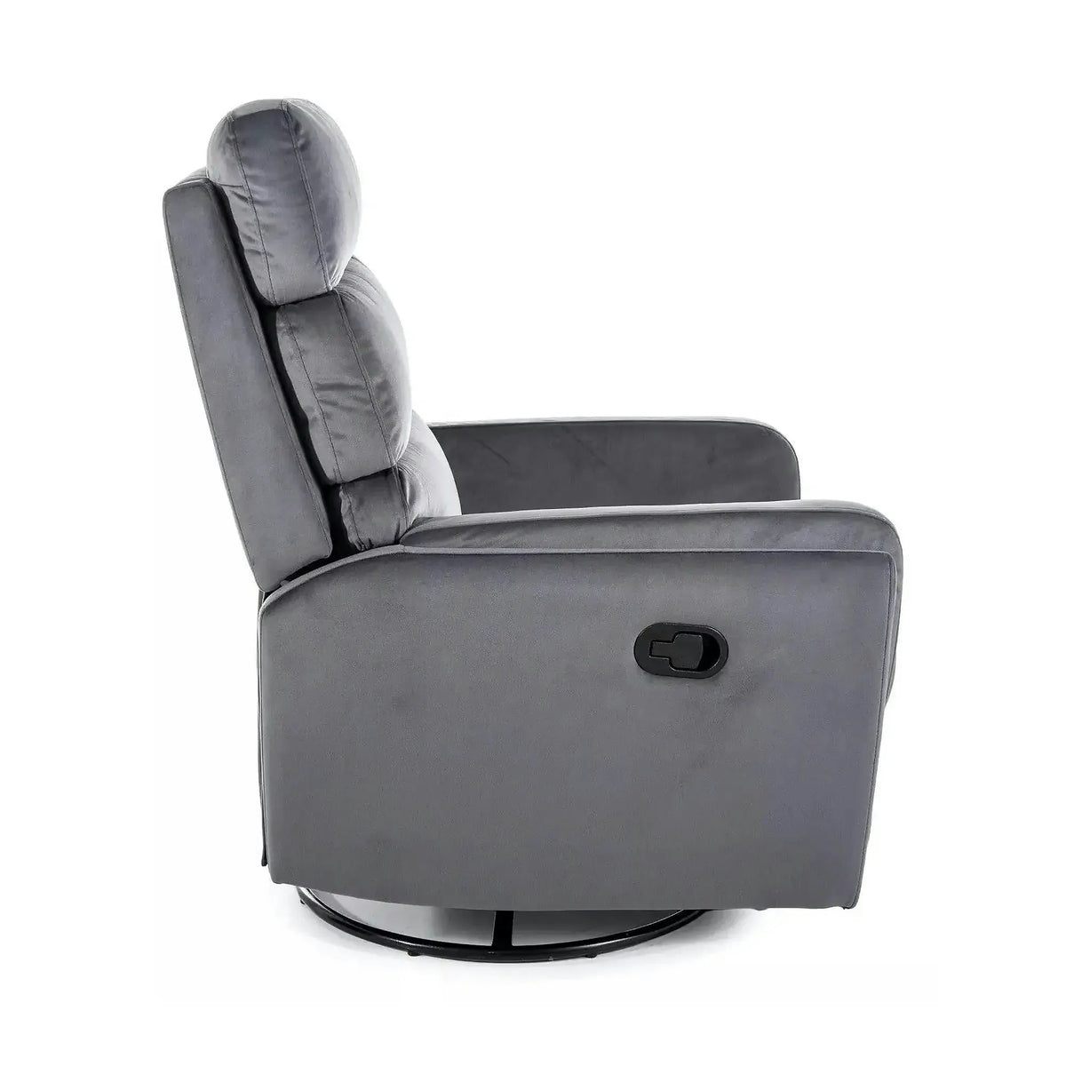 Fotoliu recliner ARGOS, stofa catifelata gri - Bluvel 14, 78x84/162x107 cm