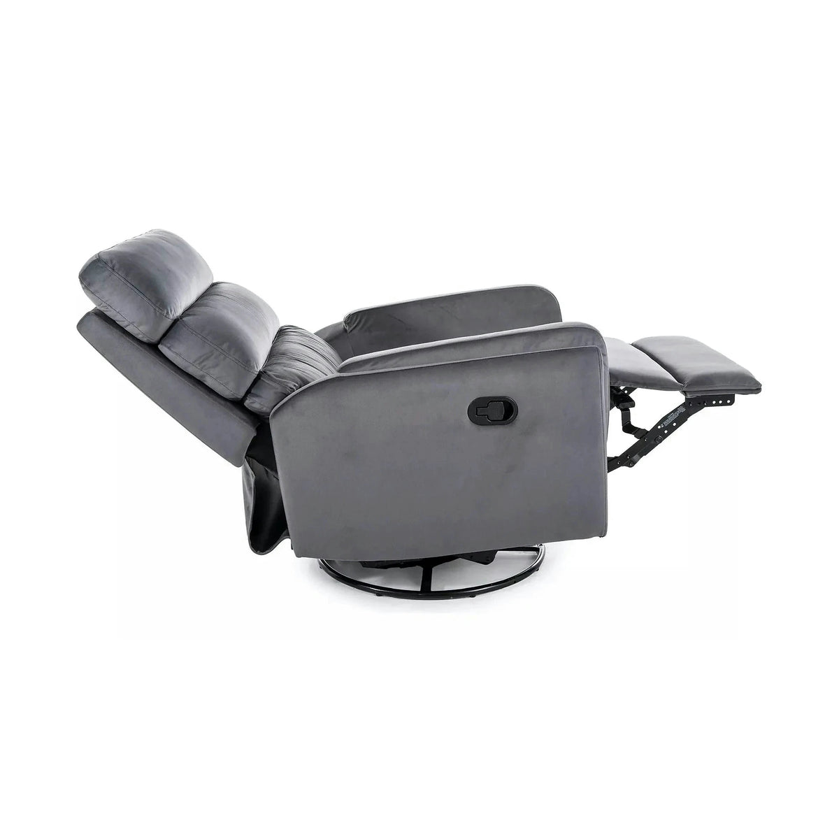 Fotoliu recliner ARGOS, stofa catifelata gri - Bluvel 14, 78x84/162x107 cm