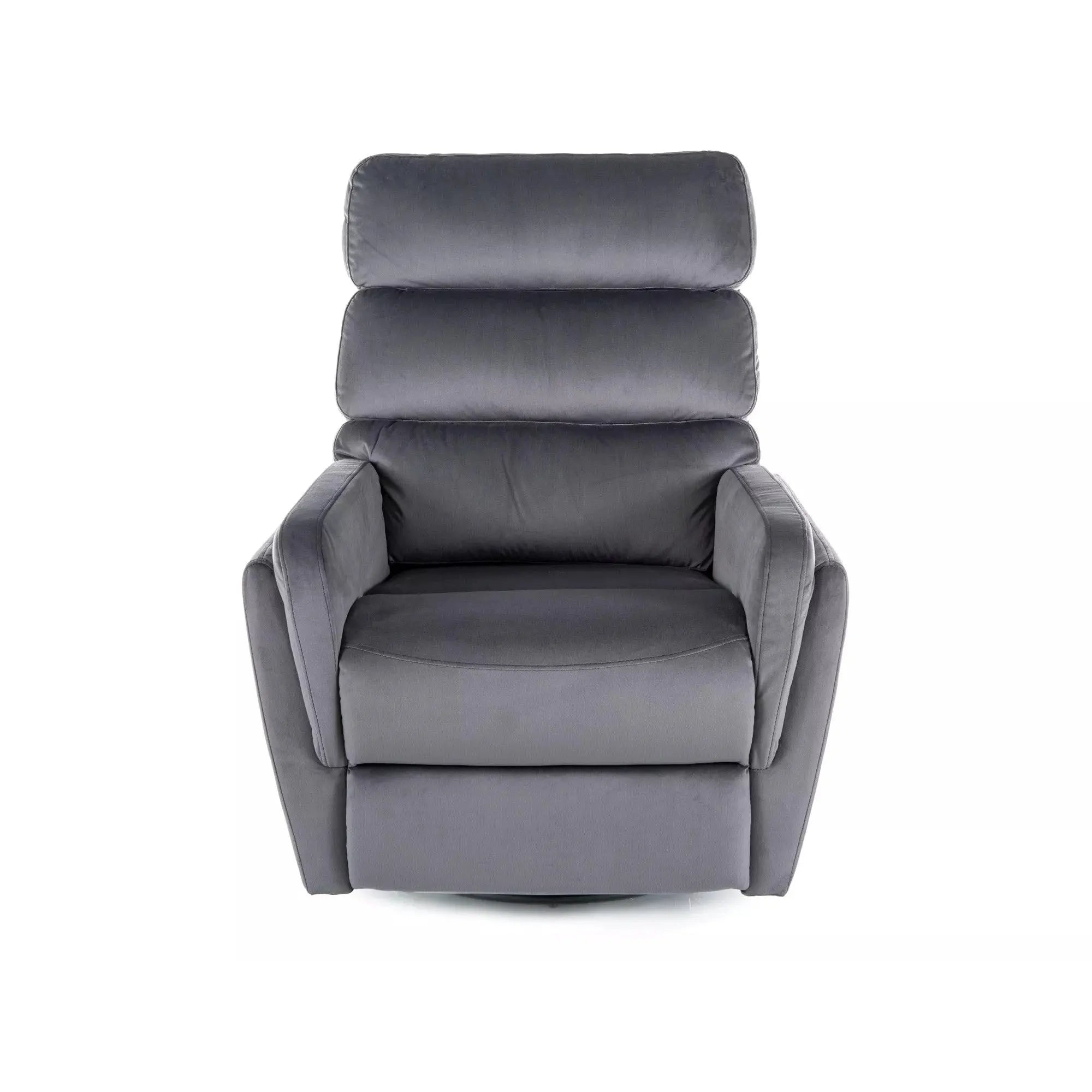 Fotoliu recliner ARGOS, stofa catifelata gri - Bluvel 14, 78x84/162x107 cm