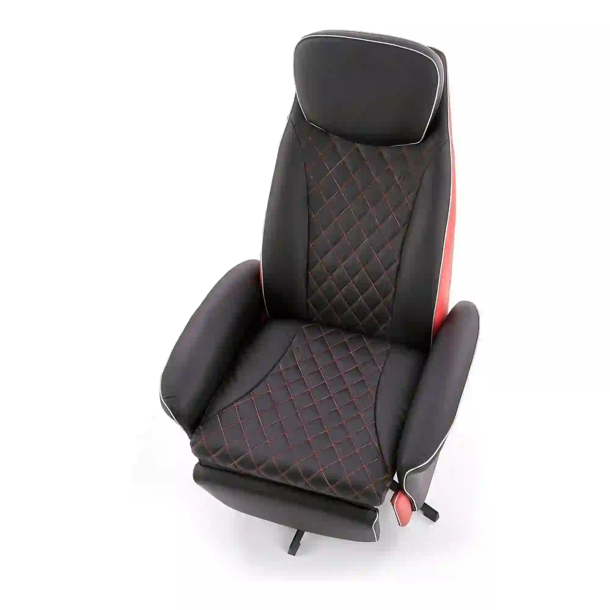 Fotoliu recliner CAMARO, negru/rosu, piele ecologica/otel, 77x72/146x86/112 cm