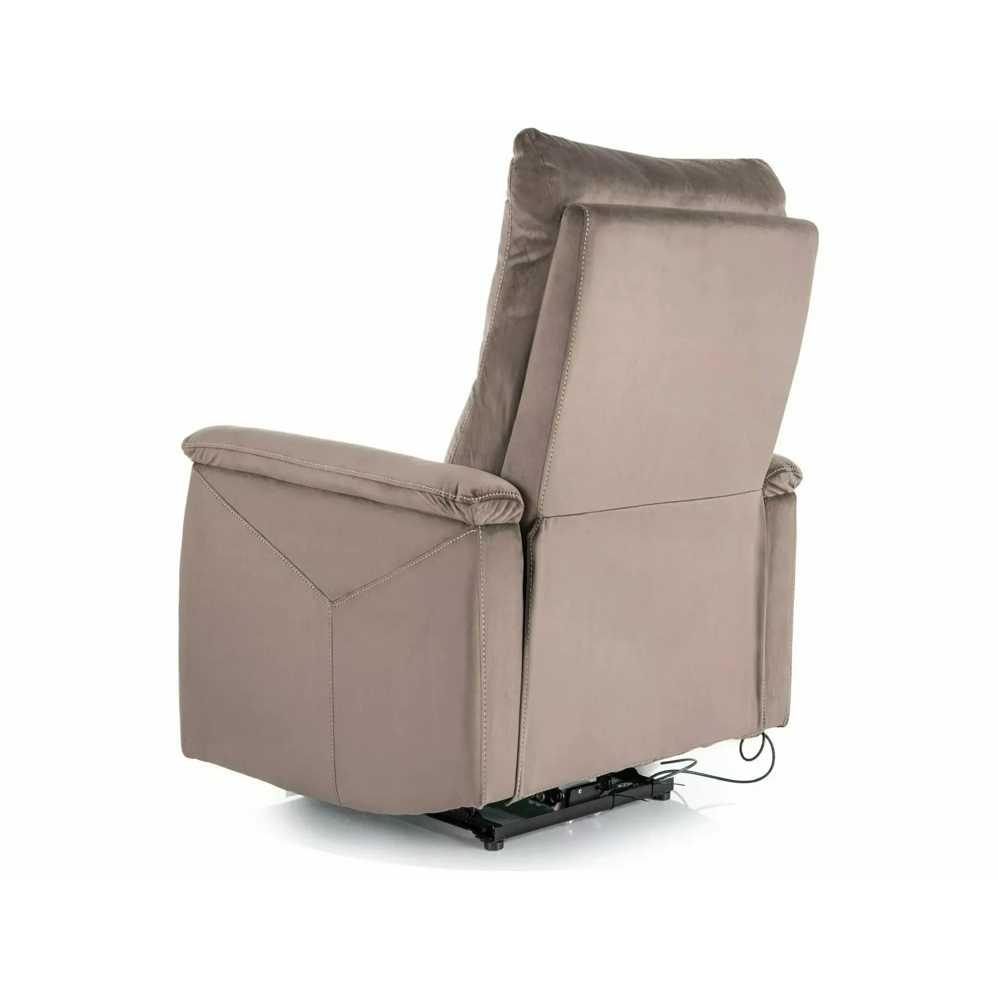 Fotoliu recliner cu functie de masaj NEPTUN M, stofa catifelata cappuccino - Bluvel 38, 76x94/160x96 cm