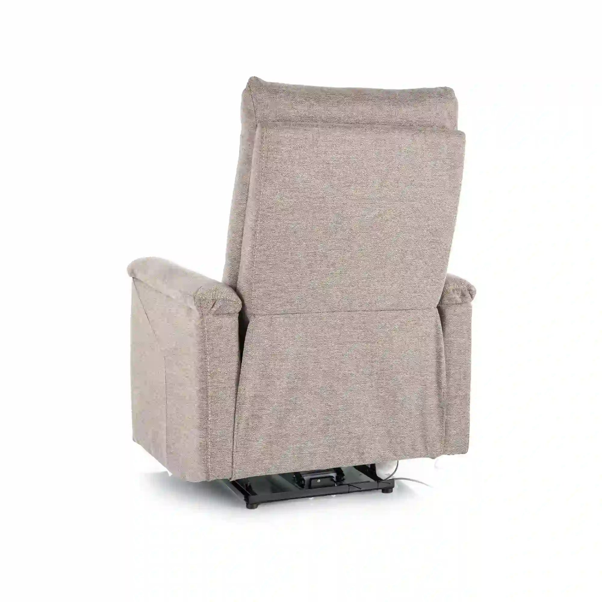 Fotoliu recliner cu functie de masaj NEPTUN M, stofa clasica bej - Brego 34, 76x94/160x96 cm