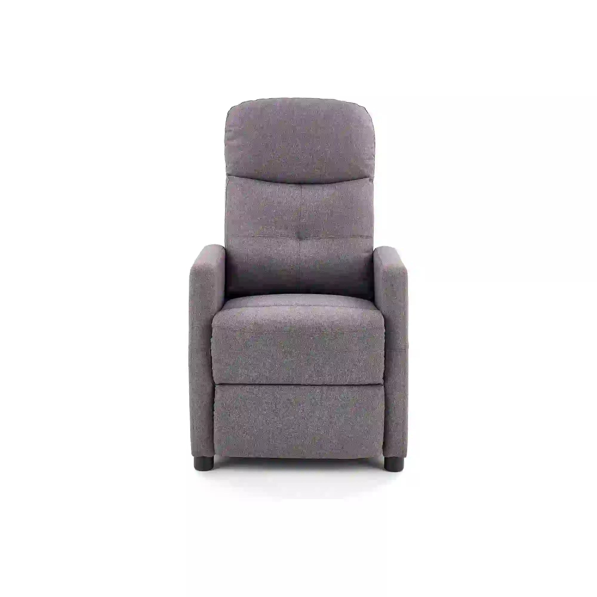 Fotoliu recliner FELIPE, gri inchis/negru, stofa/plastic, 64x84/135x76/103 cm