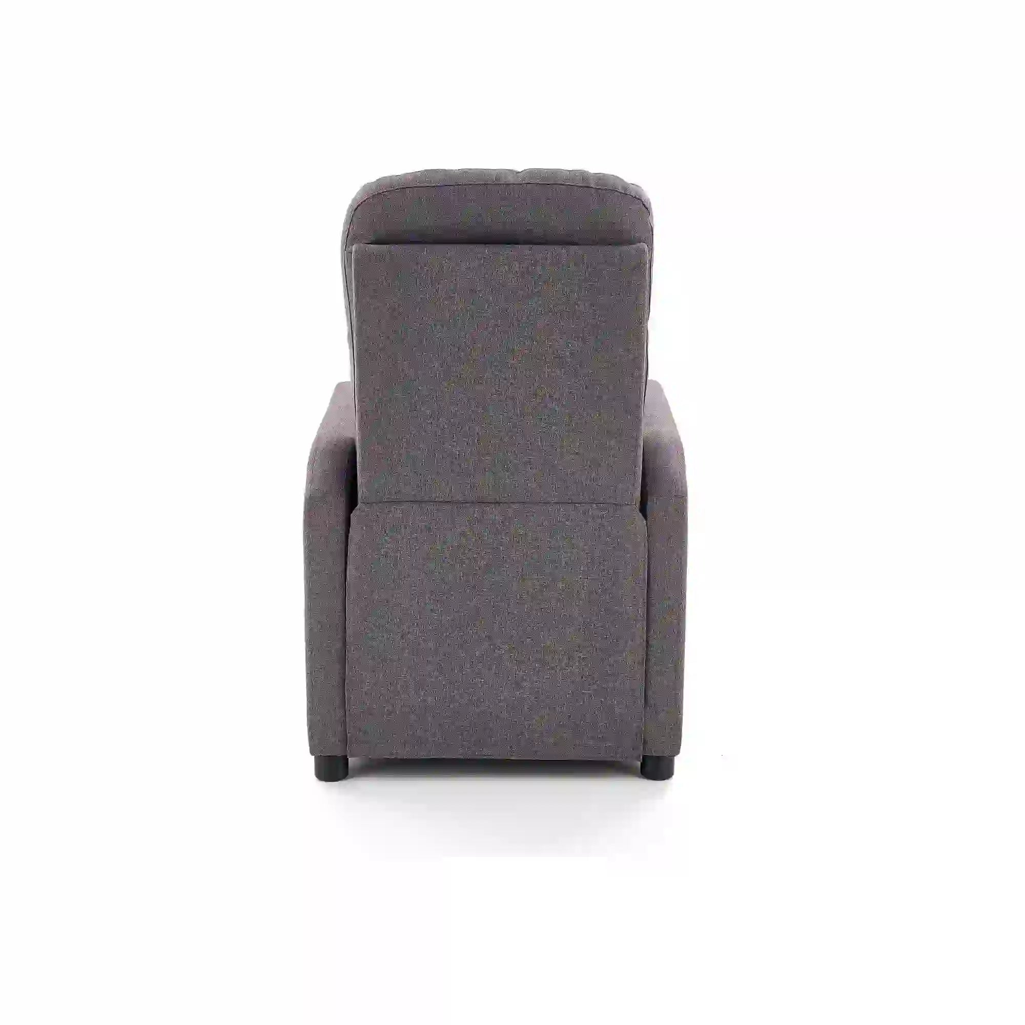 Fotoliu recliner FELIPE, gri inchis/negru, stofa/plastic, 64x84/135x76/103 cm