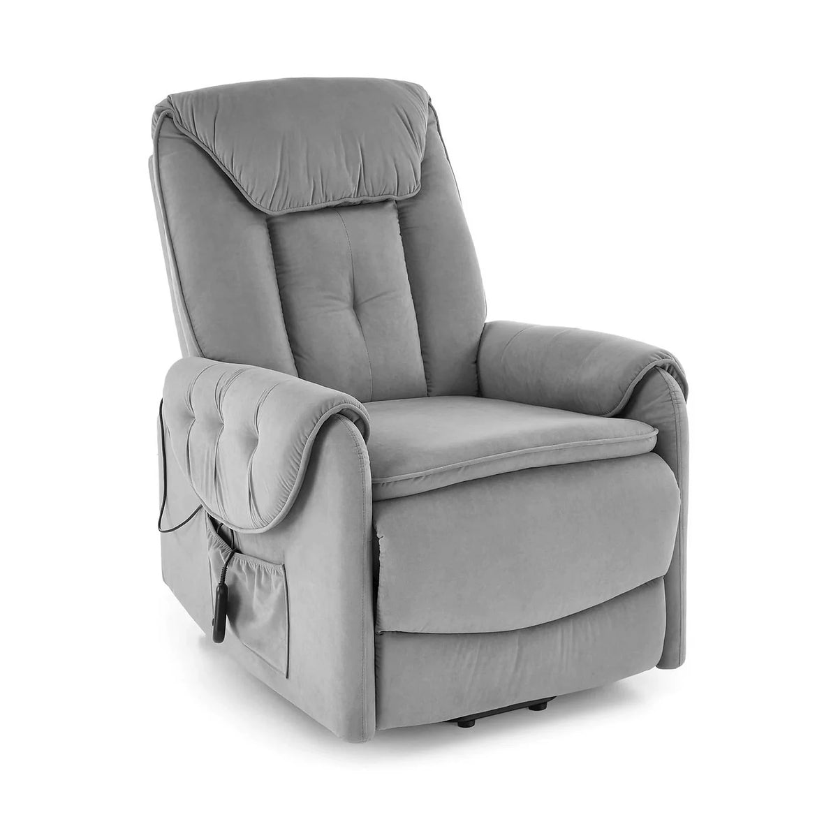 Fotoliu recliner HORTON, stofa catifelata gri - Mavel 14, 80x97/158x90/105 cm