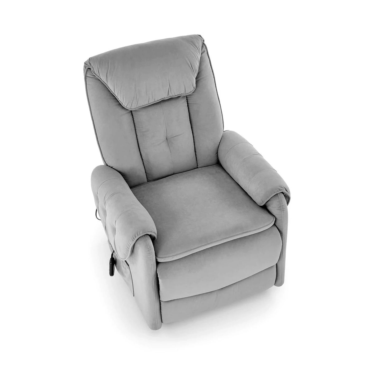 Fotoliu recliner HORTON, stofa catifelata gri - Mavel 14, 80x97/158x90/105 cm