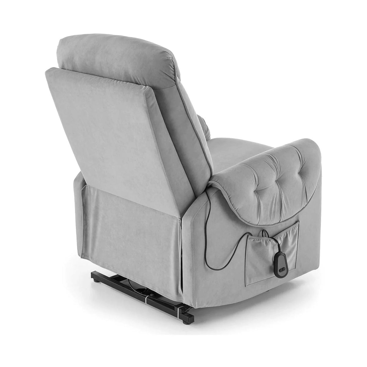 Fotoliu recliner HORTON, stofa catifelata gri - Mavel 14, 80x97/158x90/105 cm