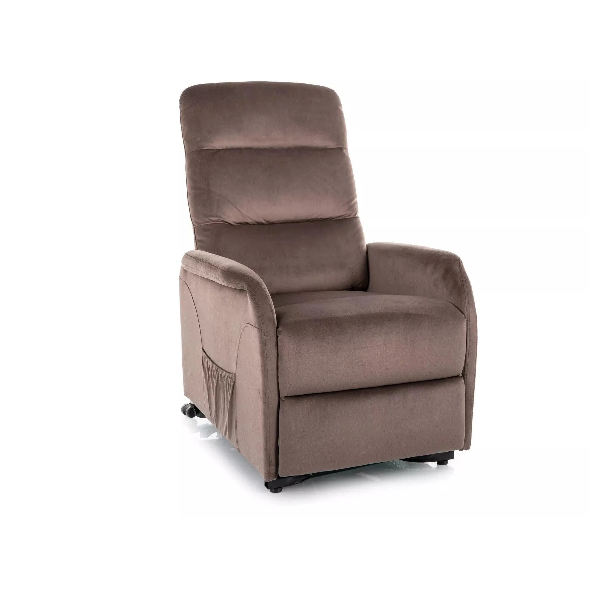 Fotoliu recliner JUPITER M, stofa catifelata cappuccino - Bluvel 38, 69x91/164x105 cm