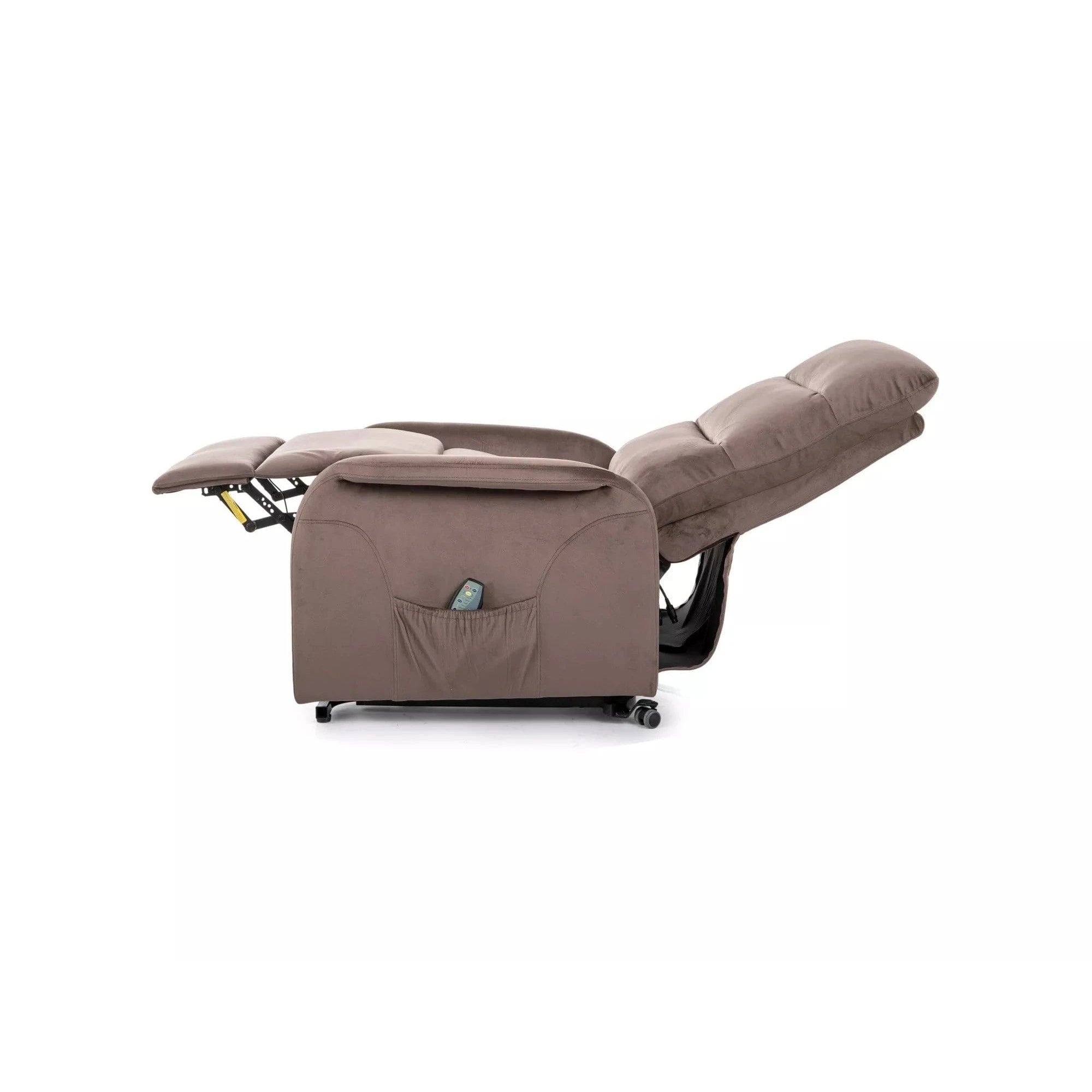 Fotoliu recliner JUPITER M, stofa catifelata cappuccino - Bluvel 38, 69x91/164x105 cm