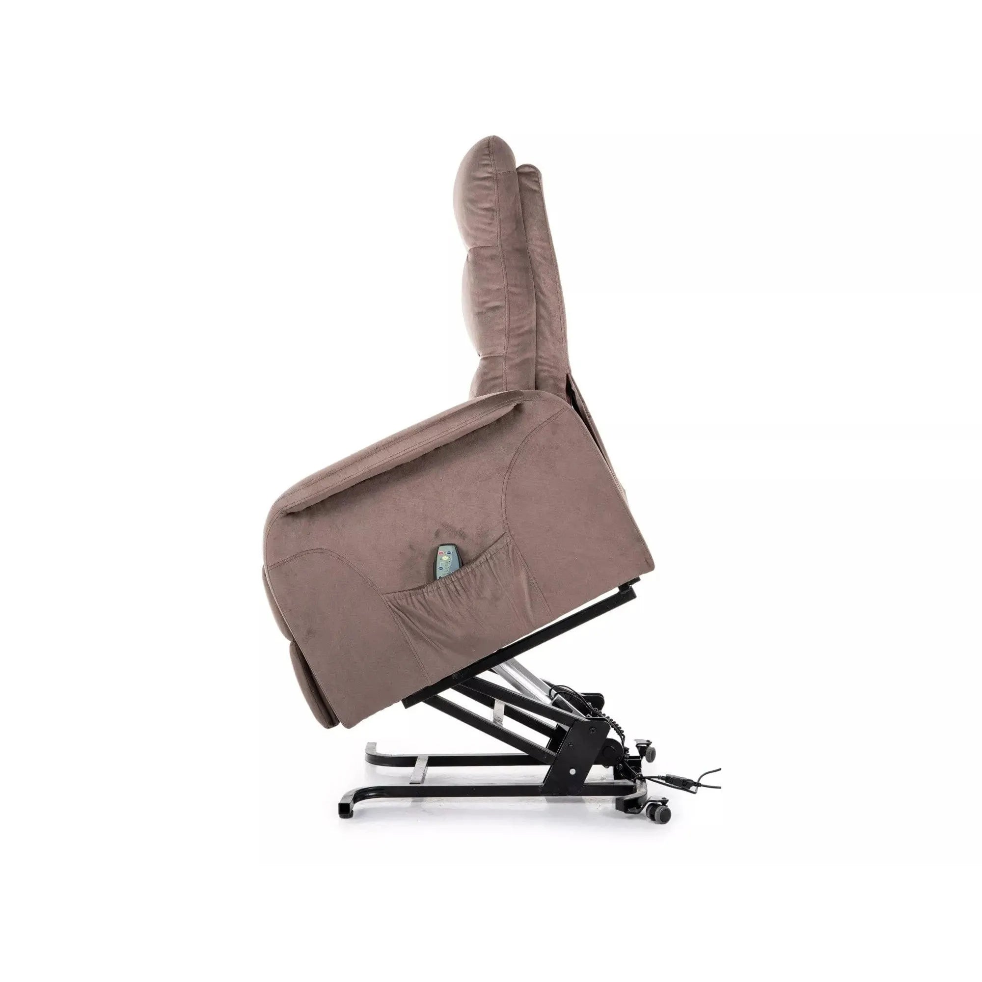 Fotoliu recliner JUPITER M, stofa catifelata cappuccino - Bluvel 38, 69x91/164x105 cm