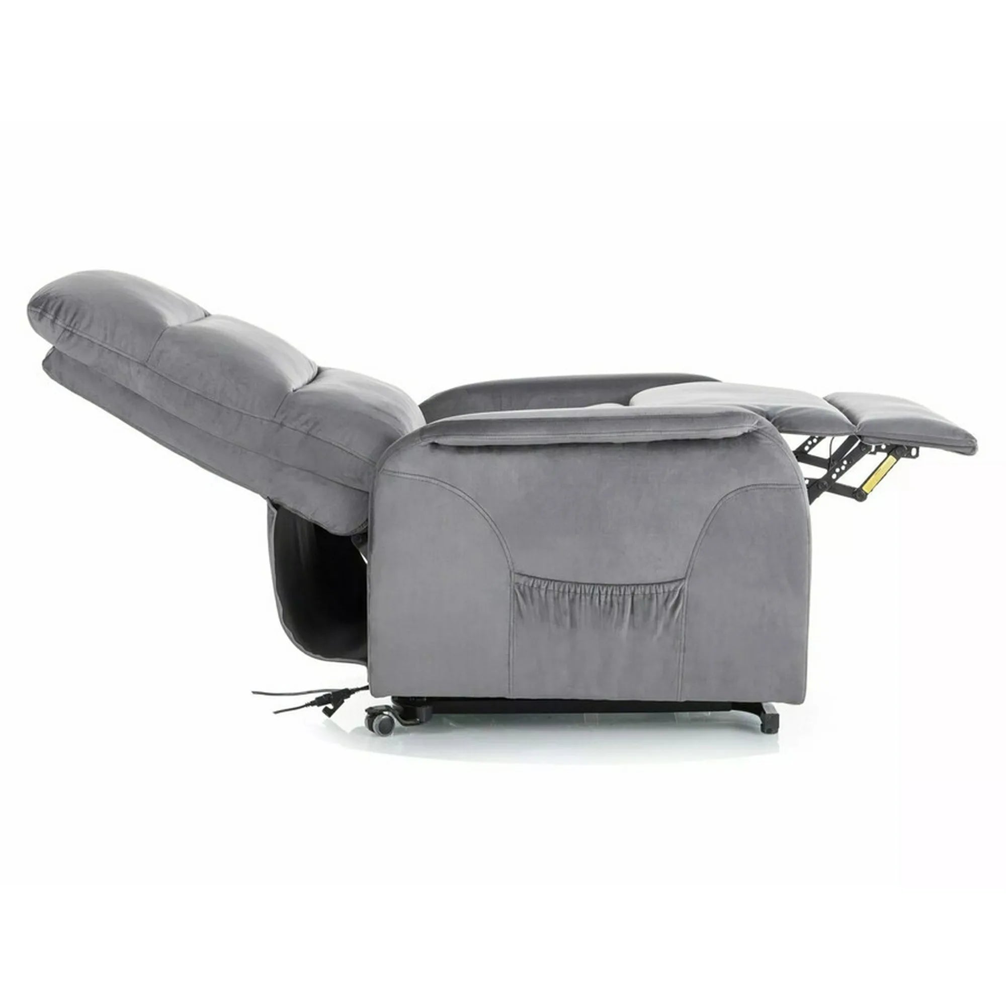 Fotoliu recliner JUPITER M, stofa catifelata gri - Bluvel 14, 69x91/164x105 cm