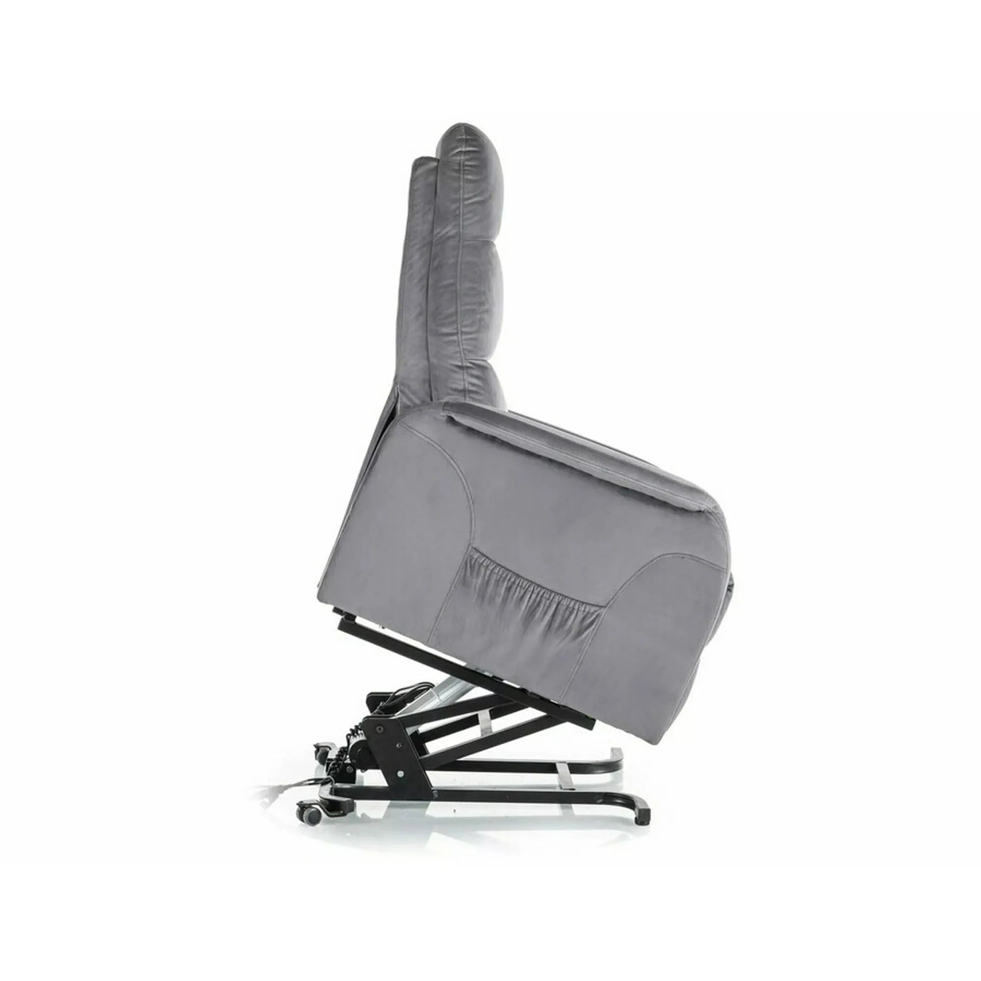 Fotoliu recliner JUPITER M, stofa catifelata gri - Bluvel 14, 69x91/164x105 cm