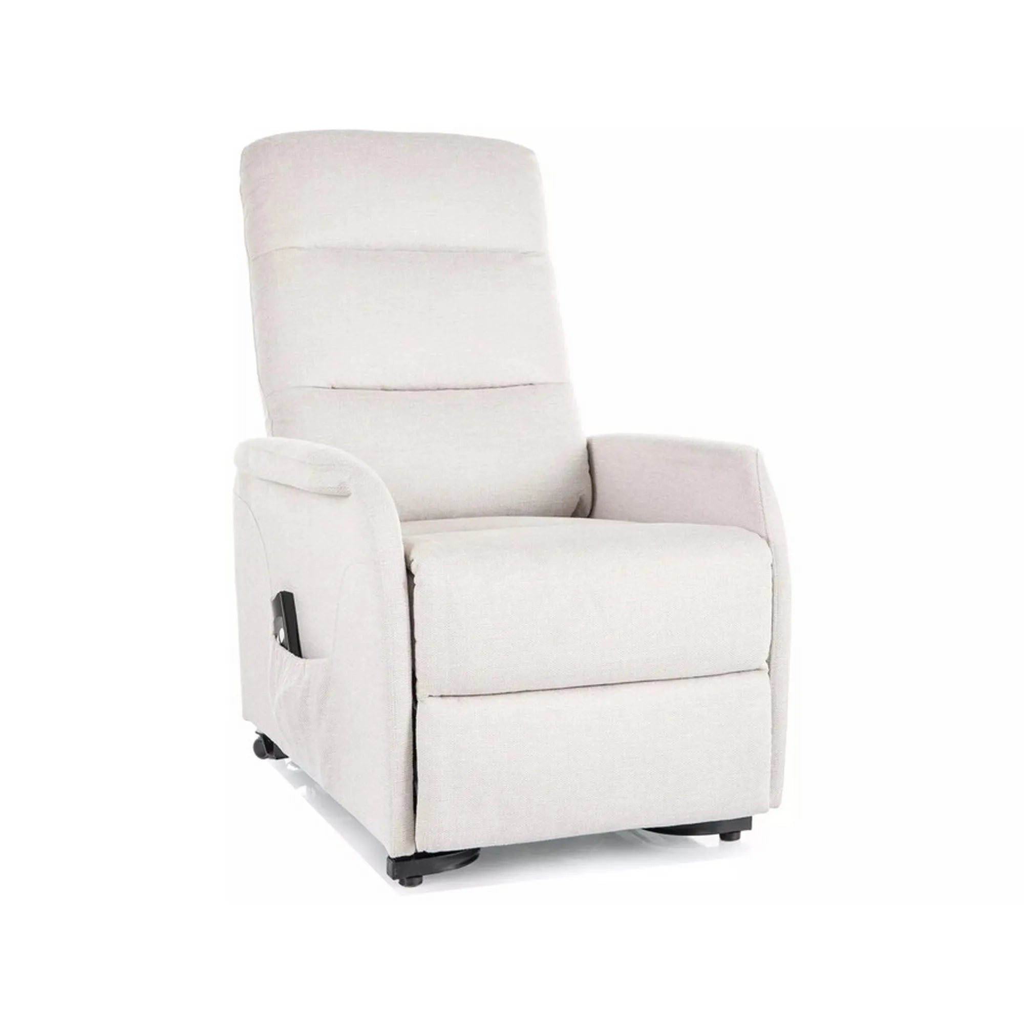 Fotoliu recliner JUPITER M, stofa clasica bej deschis - Brego 22, 69x91/164x105 cm