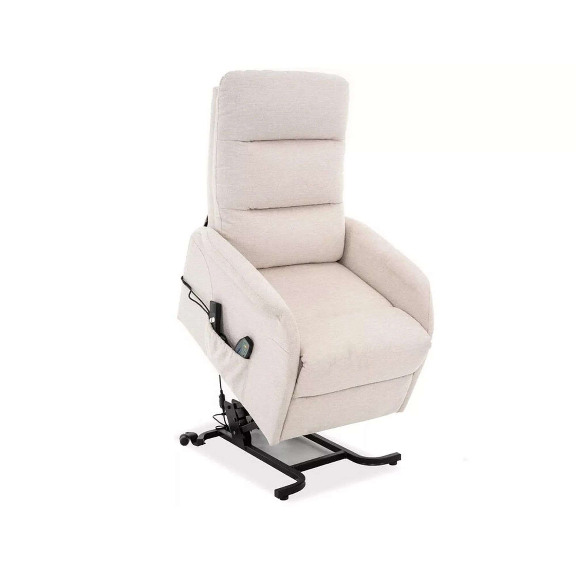 Fotoliu recliner JUPITER M, stofa clasica bej deschis - Brego 22, 69x91/164x105 cm
