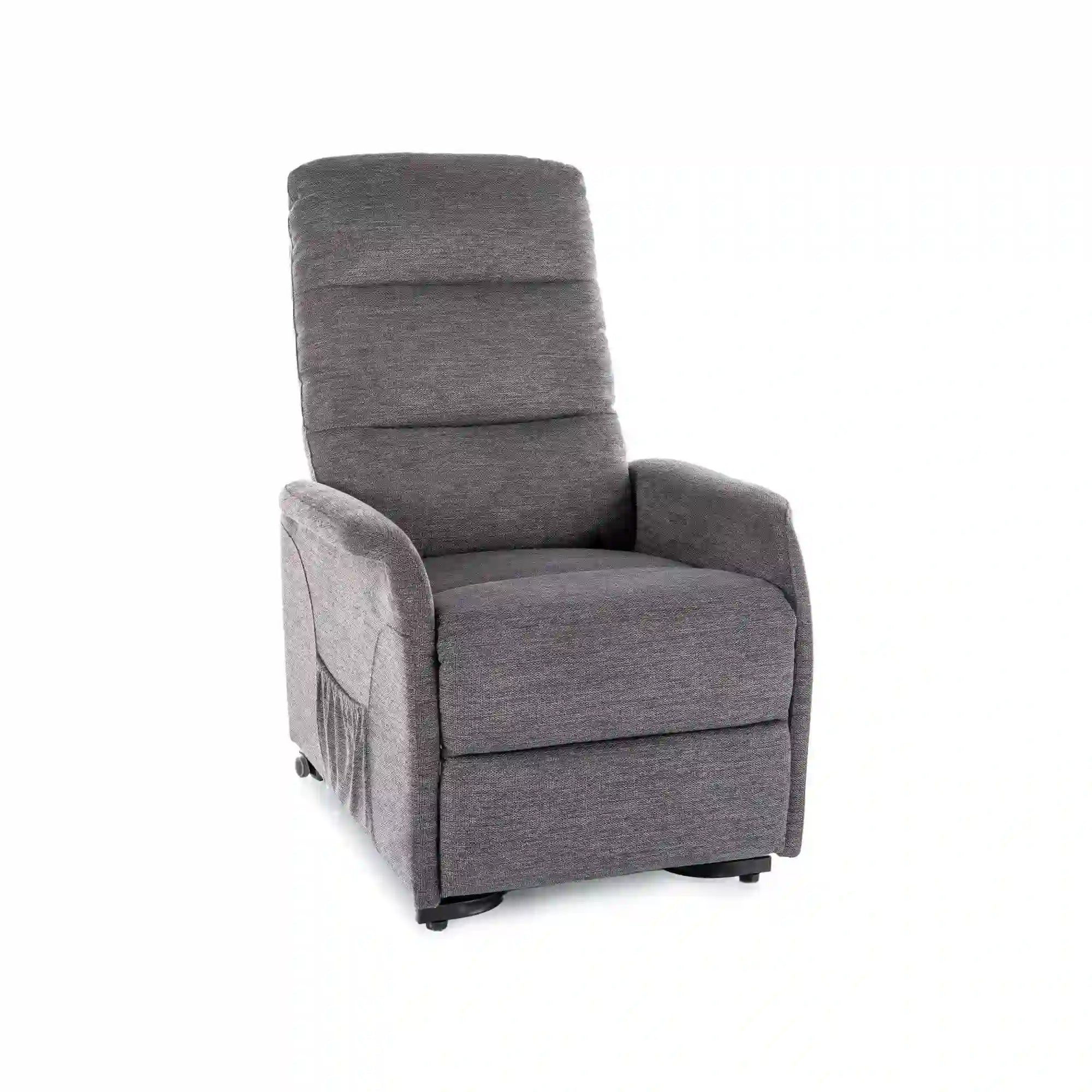 Fotoliu recliner JUPITER M, stofa clasica gri inchis - Brego 18, 69x91/164x105 cm
