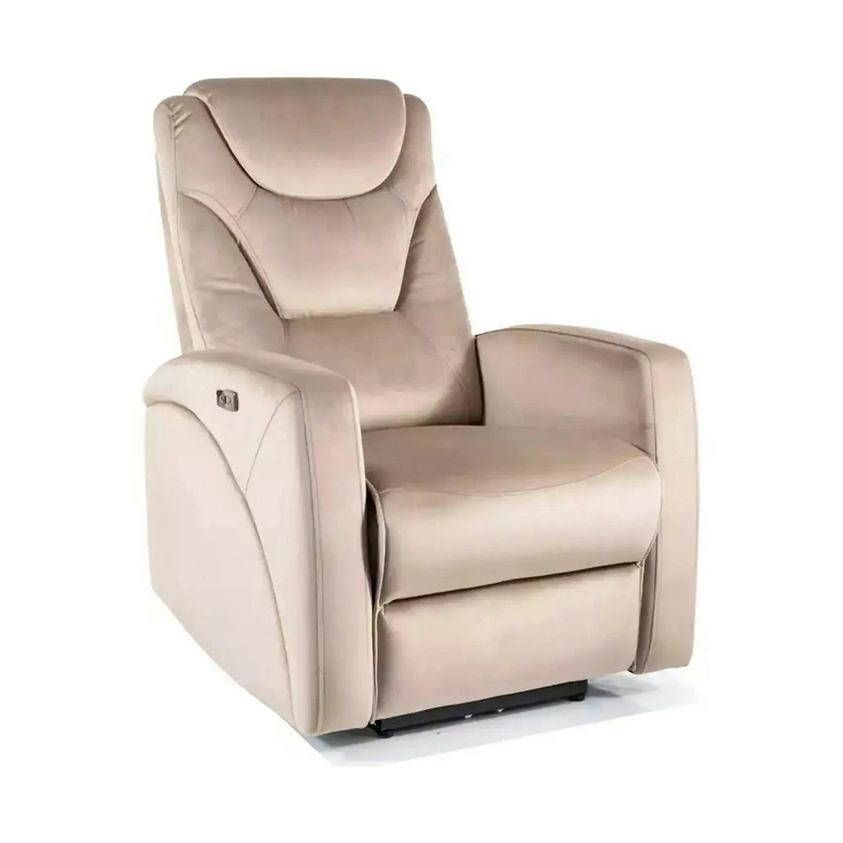 Fotoliu recliner KRONOS, stofa catifelata bej- Bluvel 40, 79x94/160x107 cm