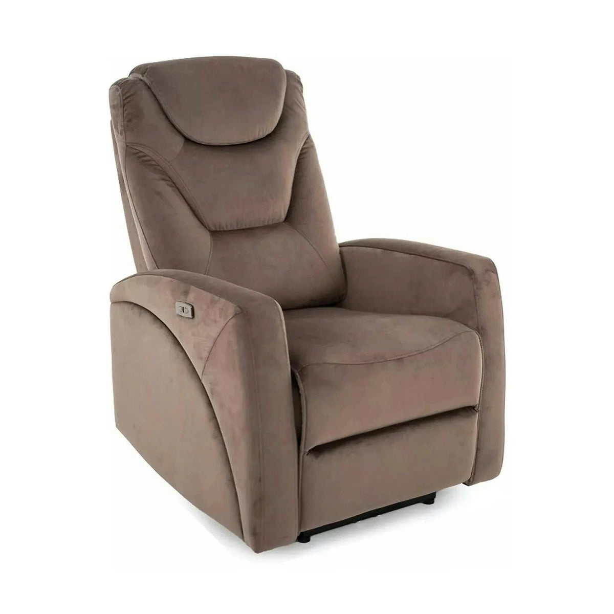Fotoliu recliner KRONOS, stofa catifelata cappuccino - Bluvel 38, 79x94/160x107 cm