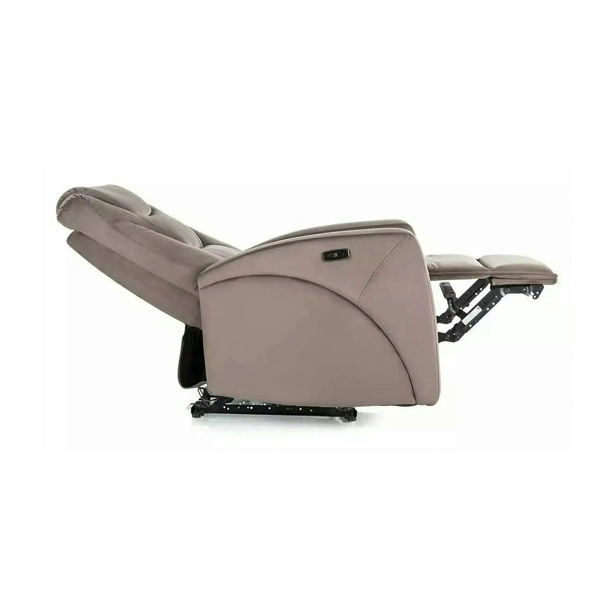 Fotoliu recliner KRONOS, stofa catifelata cappuccino - Bluvel 38, 79x94/160x107 cm