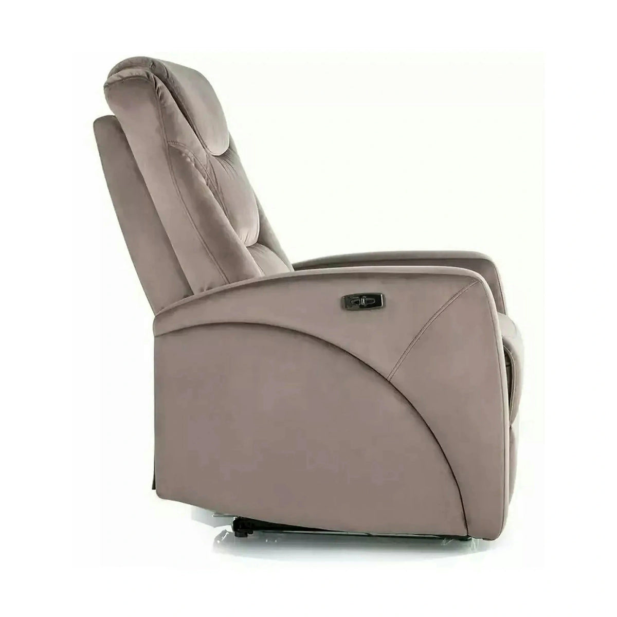 Fotoliu recliner KRONOS, stofa catifelata cappuccino - Bluvel 38, 79x94/160x107 cm