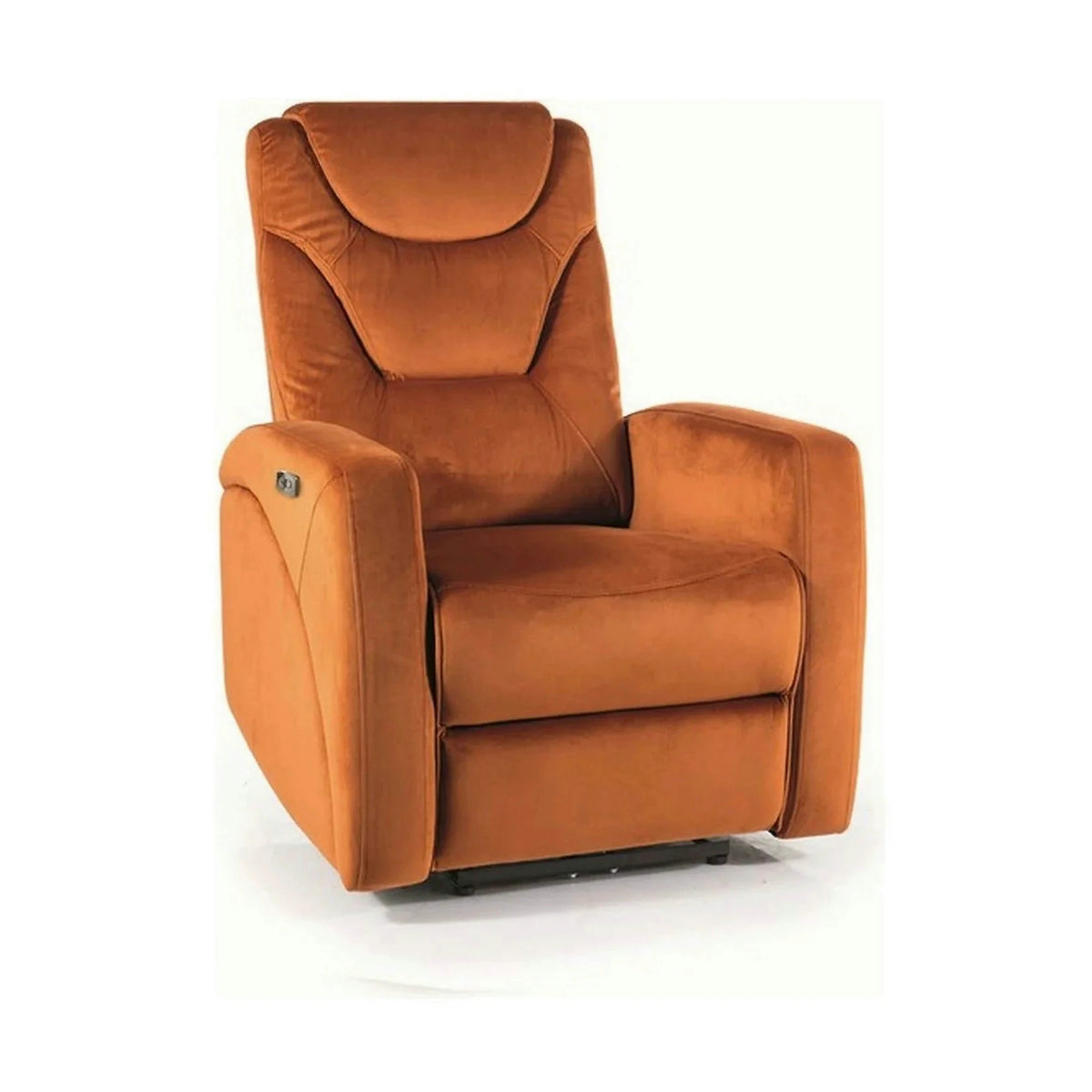 Fotoliu recliner KRONOS, stofa catifelata caramizie - Bluvel 4215, 79x94/160x107 cm