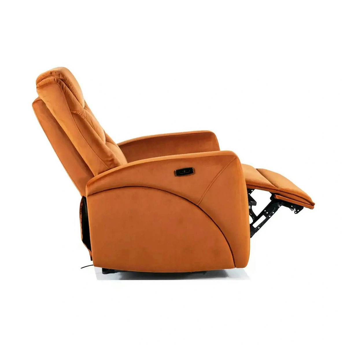 Fotoliu recliner KRONOS, stofa catifelata caramizie - Bluvel 4215, 79x94/160x107 cm