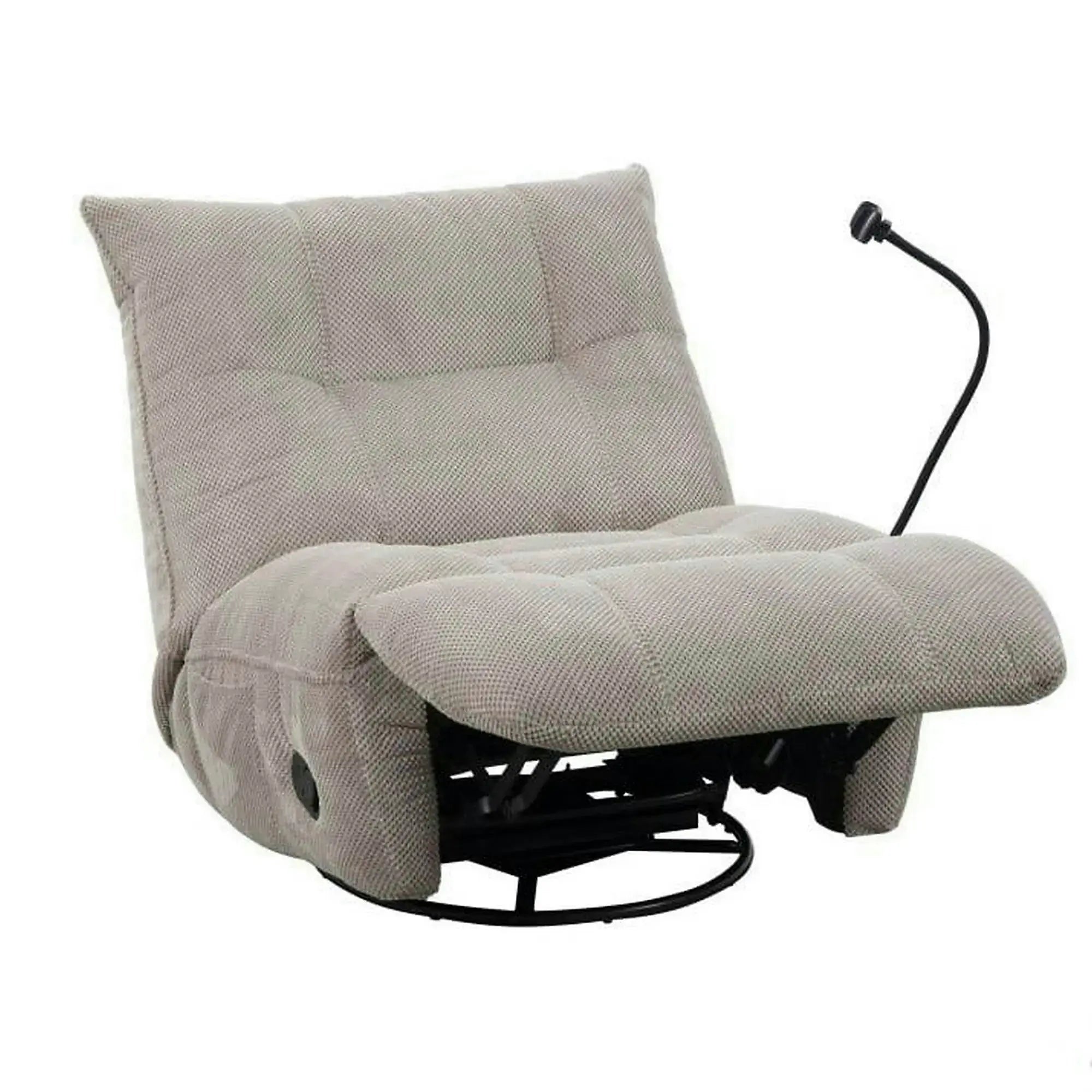 Fotoliu recliner MARCUS, maro deschis/negru, stofa clasica/metal, 84x104x94 cm