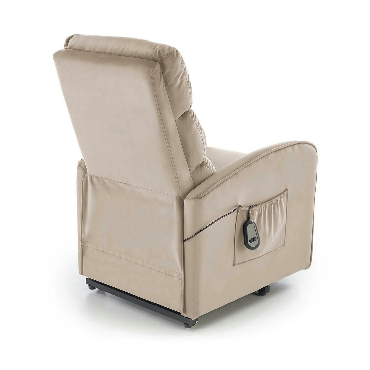 Fotoliu recliner MARONI, stofa catifelata bej - Bluvel 40, 62x92/165x103/84 cm