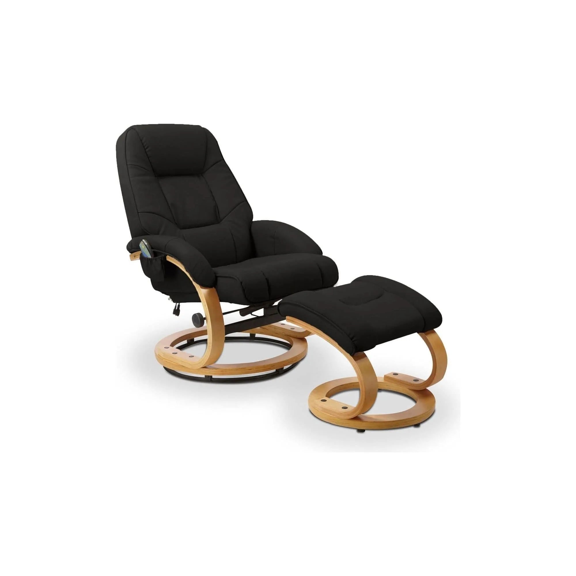 Fotoliu recliner MATADOR, piele ecologica neagra, 71x76x103 cm