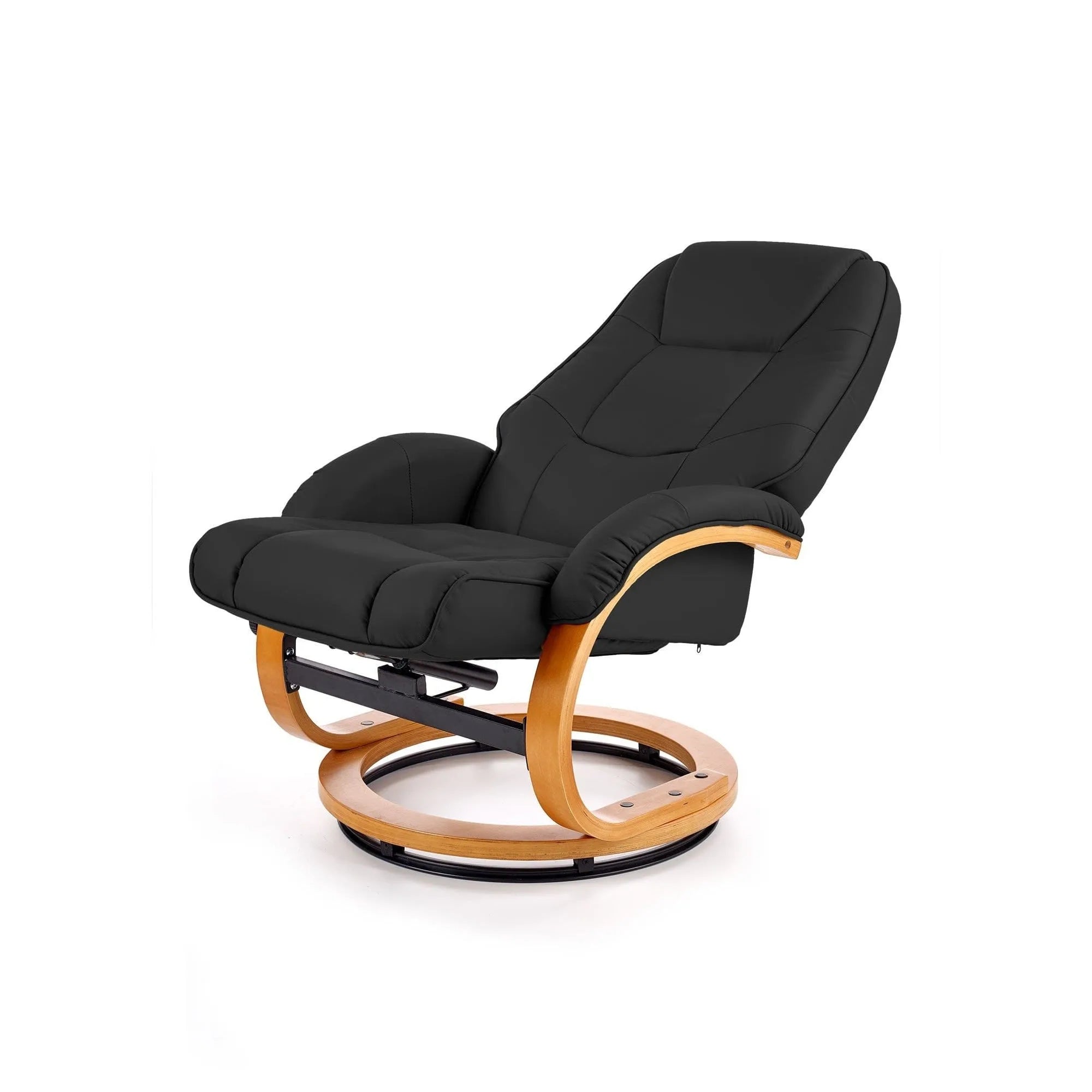 Fotoliu recliner MATADOR, piele ecologica neagra, 71x76x103 cm