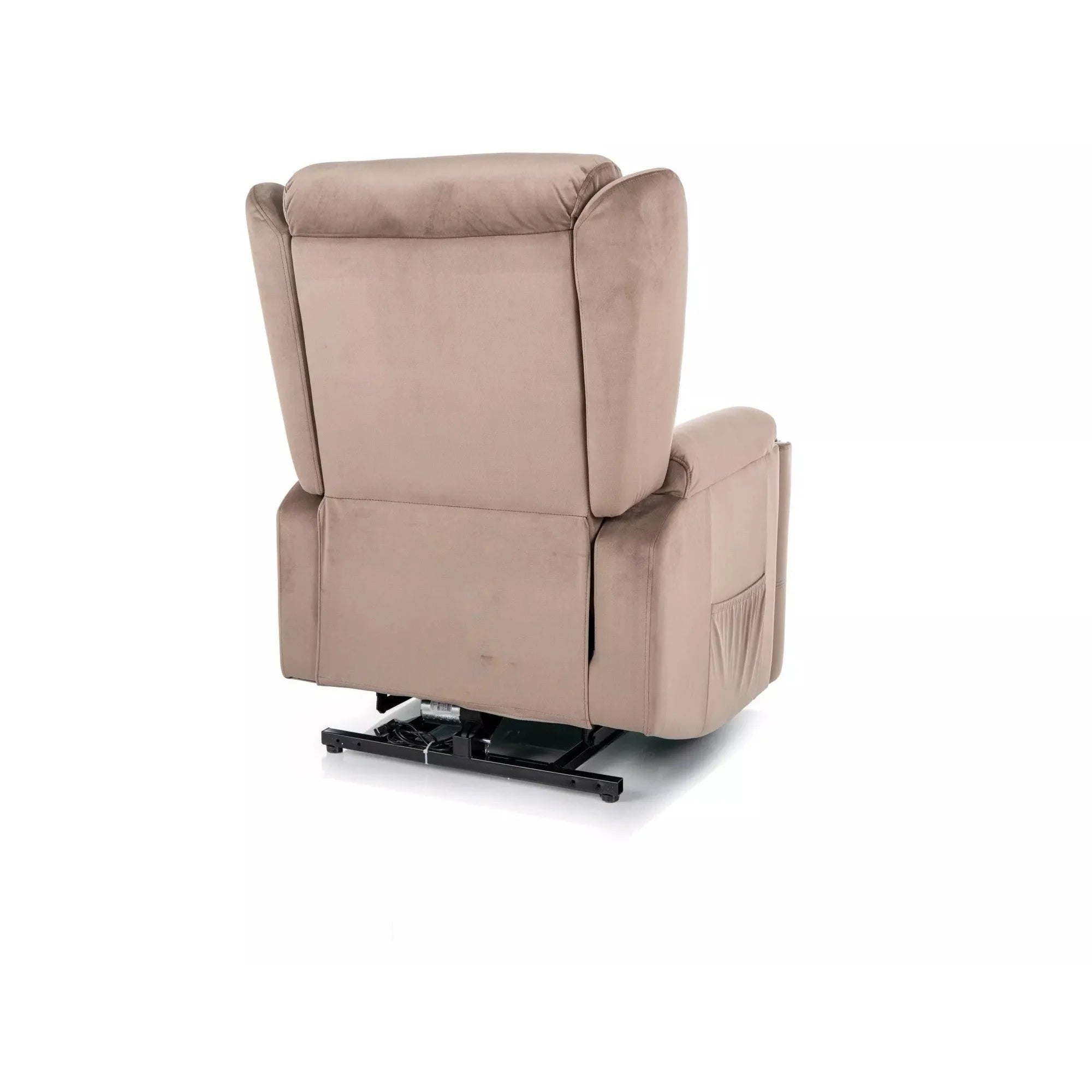 Fotoliu recliner MINOS, stofa catifelata bej inchis - Bluvel 40, 78x87/162x107 cm