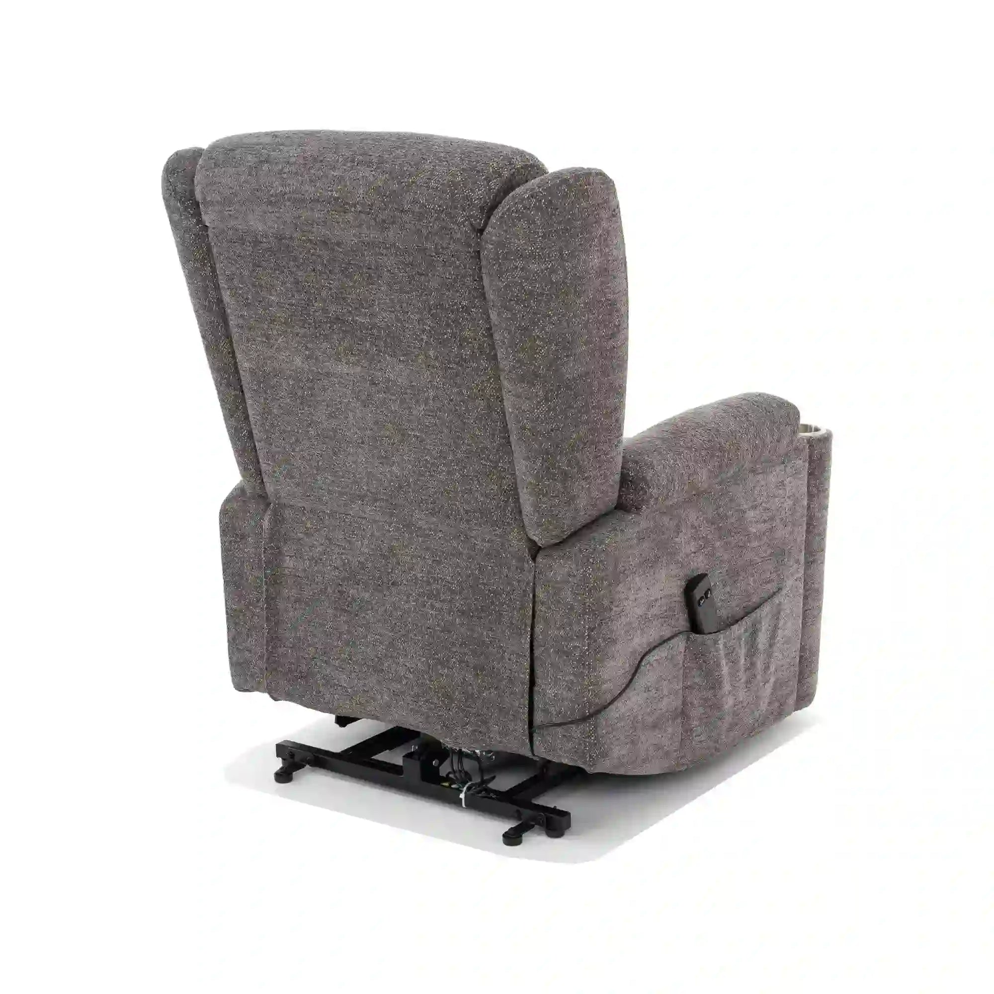 Fotoliu recliner MINOS, stofa clasica gri - Raven 13, 78x87/162x107 cm