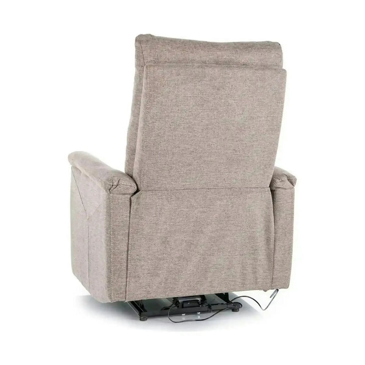Fotoliu recliner NEPTUN, bej, stofa clasica/metal, 76x94/160x96 cm