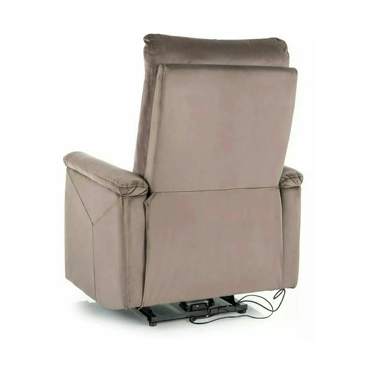 Fotoliu recliner NEPTUN, cappuccino, stofa catifelata/metal, 76x94/160x96 cm