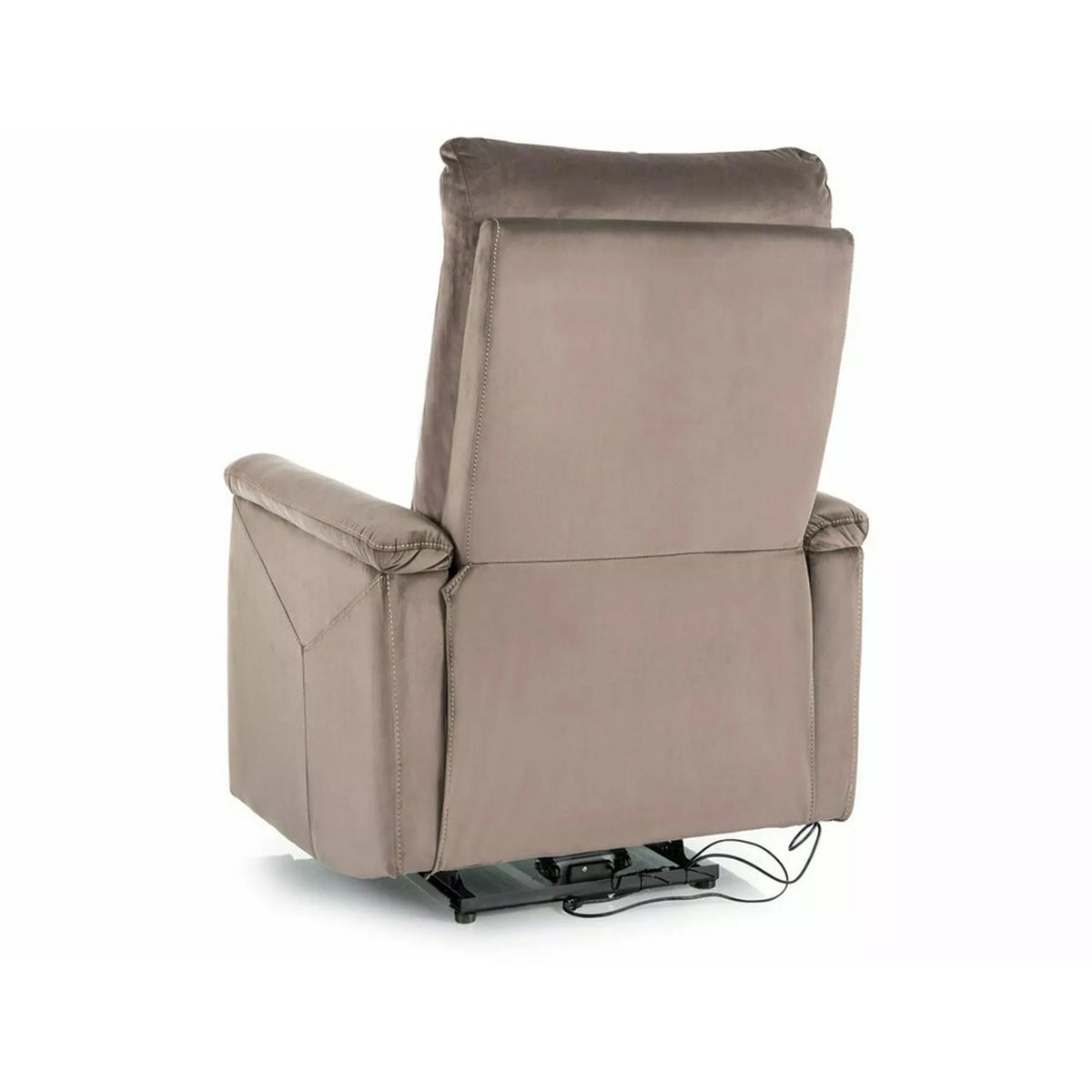 Fotoliu recliner NEPTUN, cappuccino, stofa catifelata/metal, 76x94/160x96 cm