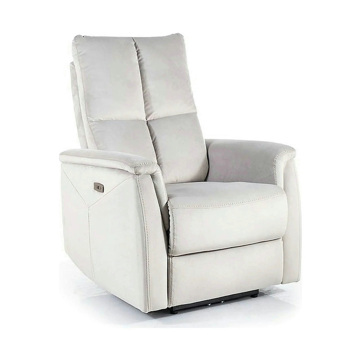 Fotoliu recliner NEPTUN, gri deschis, stofa catifelata/metal, 76x94/160x96 cm
