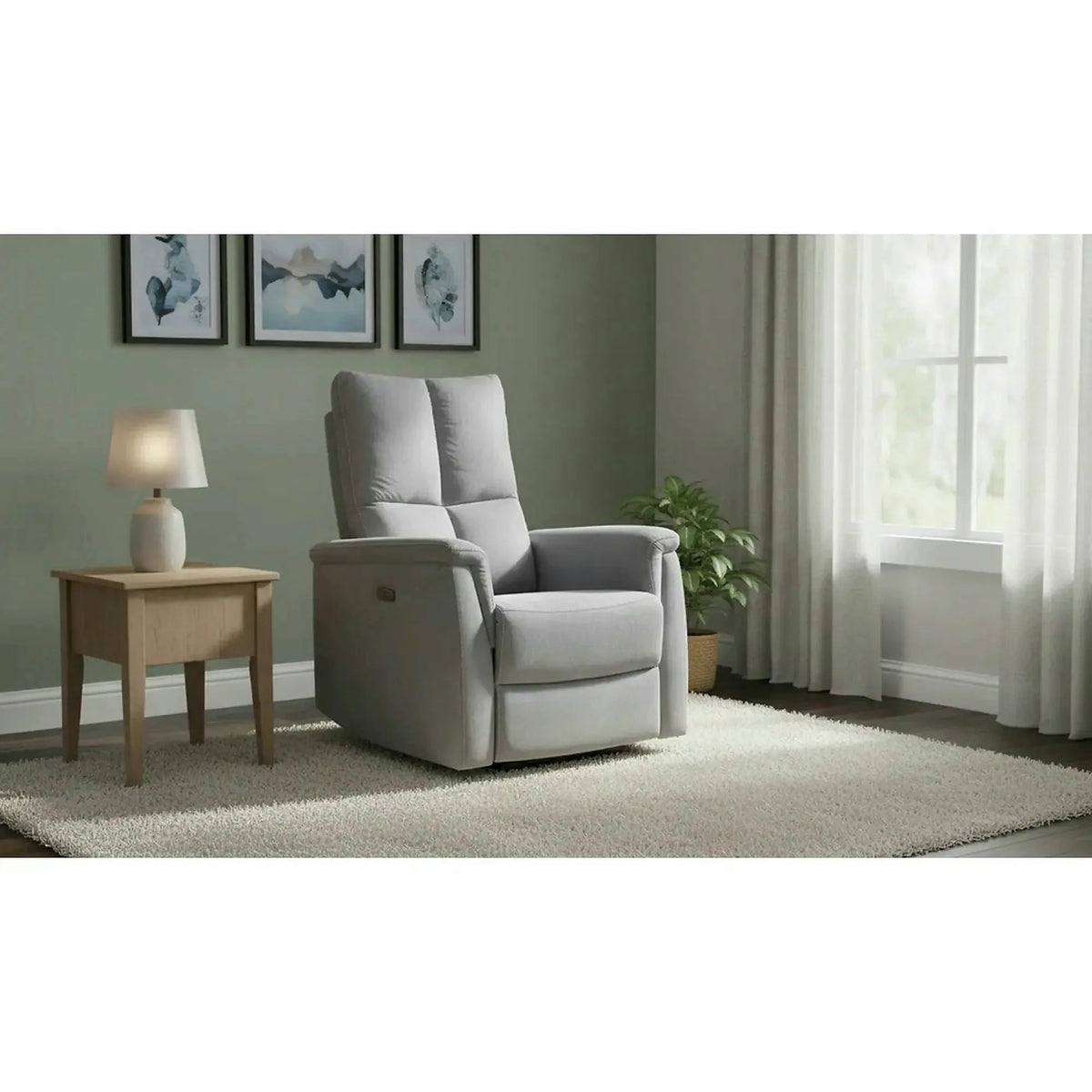 Fotoliu recliner NEPTUN, gri, stofa catifelata/metal, 76x94/160x96 cm