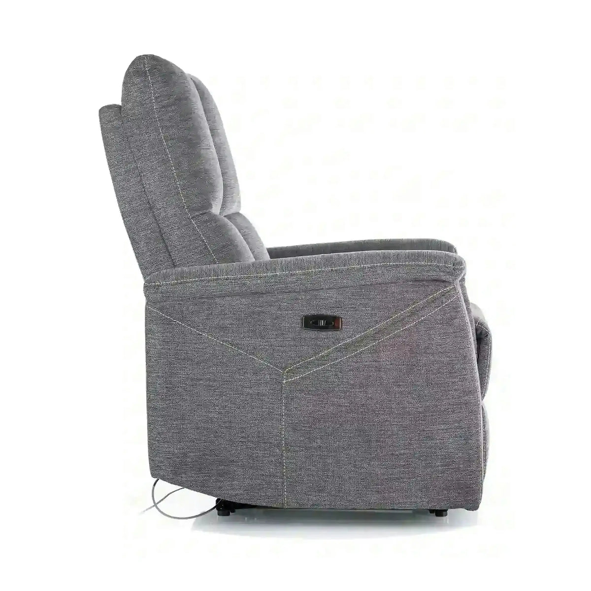 Fotoliu recliner NEPTUN M, gri inchis, stofa clasica/metal, functie de masaj, 76x94/160x96 cm