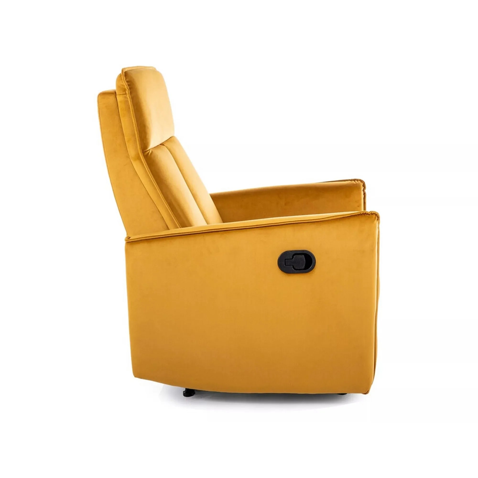 Fotoliu recliner NIKOS, stofa catifelata galben - Bluvel 68, 72x86/159x105 cm