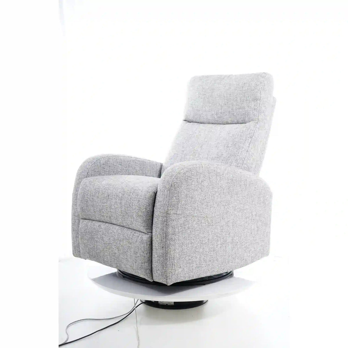 Fotoliu recliner OLIMP, gri/alb/negru, stofa/metal, 72x80/160x101 cm